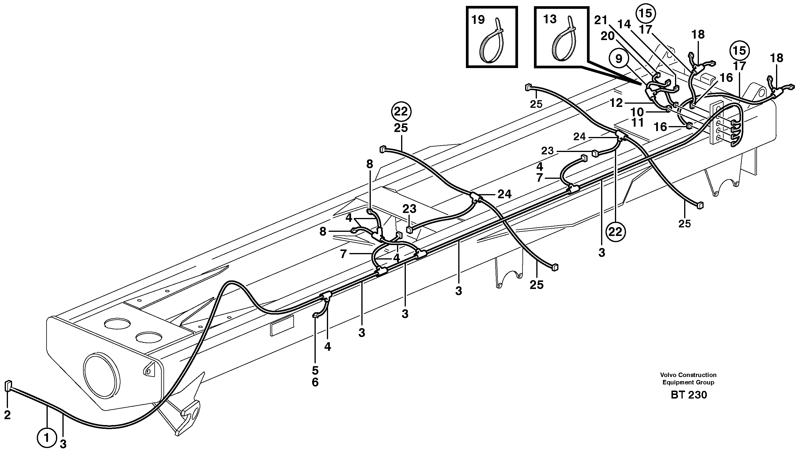 Cable harnesses, rear — volvo parts diagram