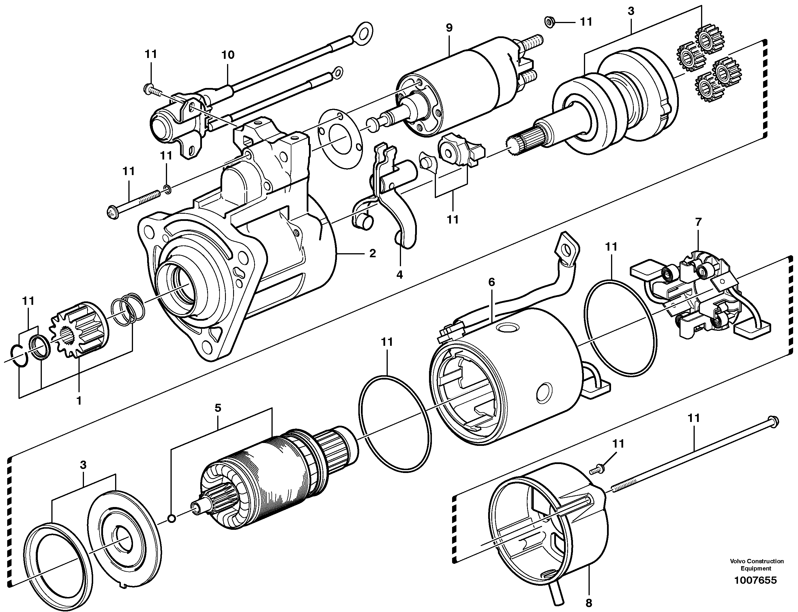 Starter motor — volvo parts diagram