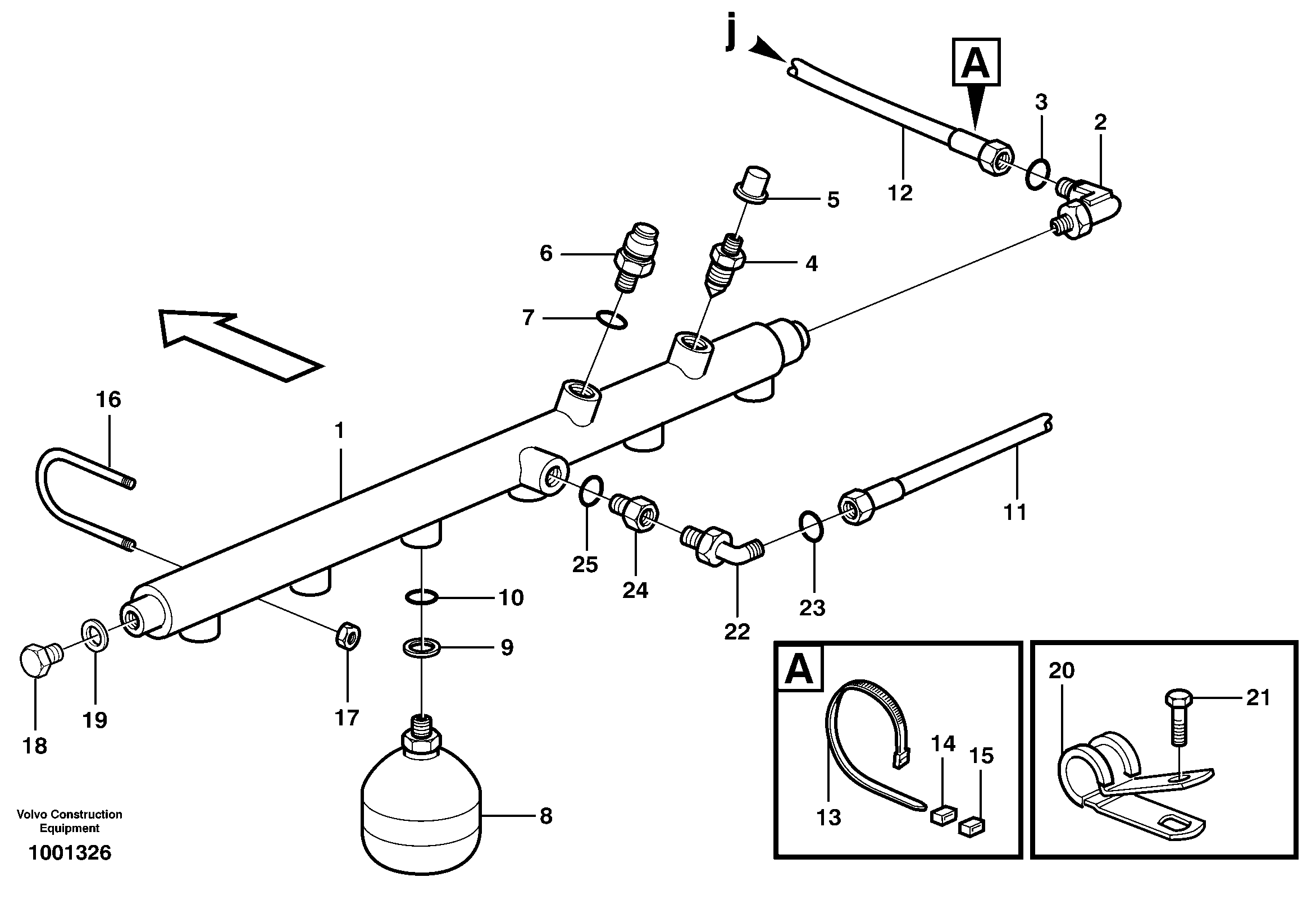 Hydraulic brake system, motor unit  SER NO - 12000, SER NO - 70000 BRA — volvo parts diagram
