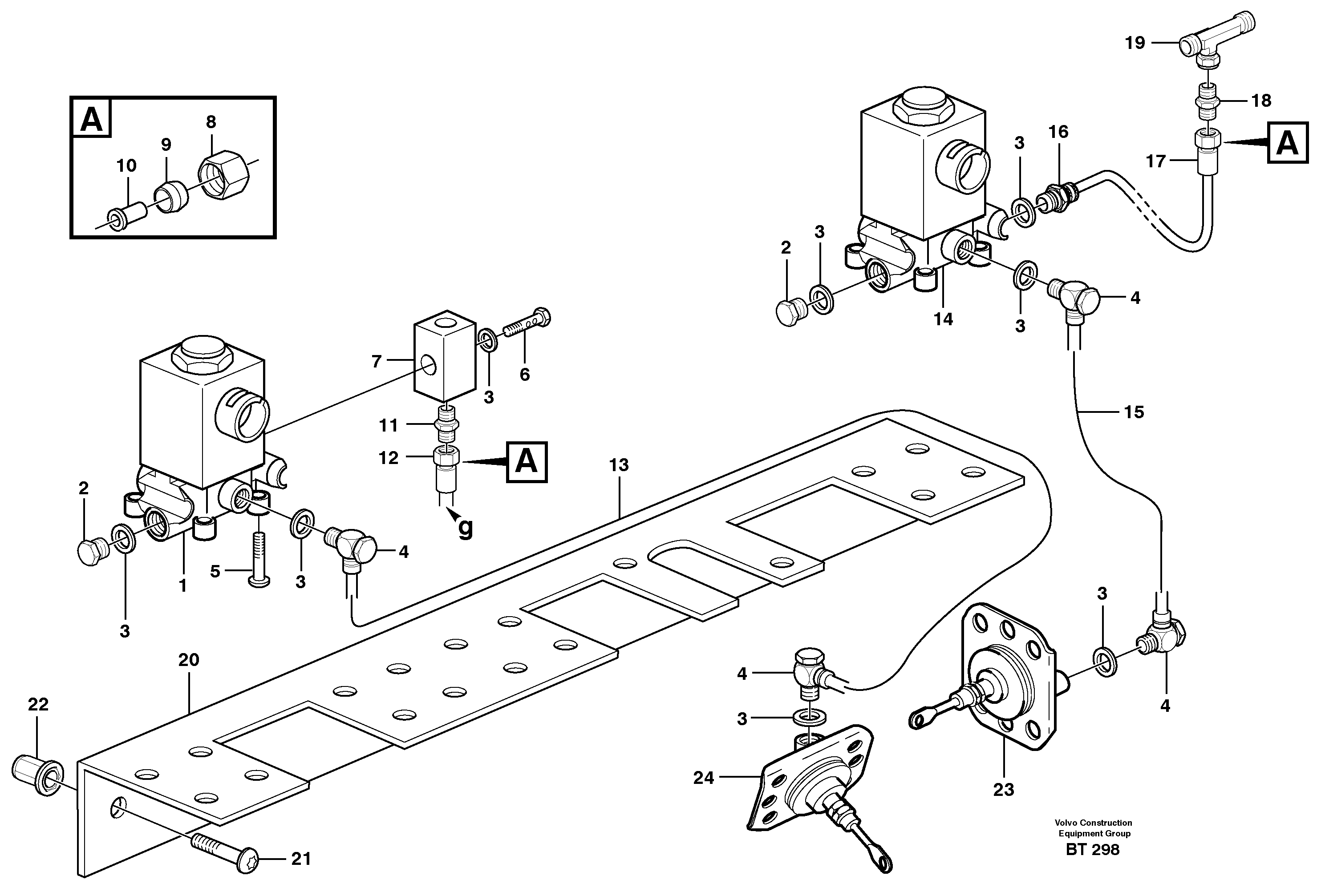Pneumatic system, diff lock, cab  CAB - 11254 — volvo parts diagram