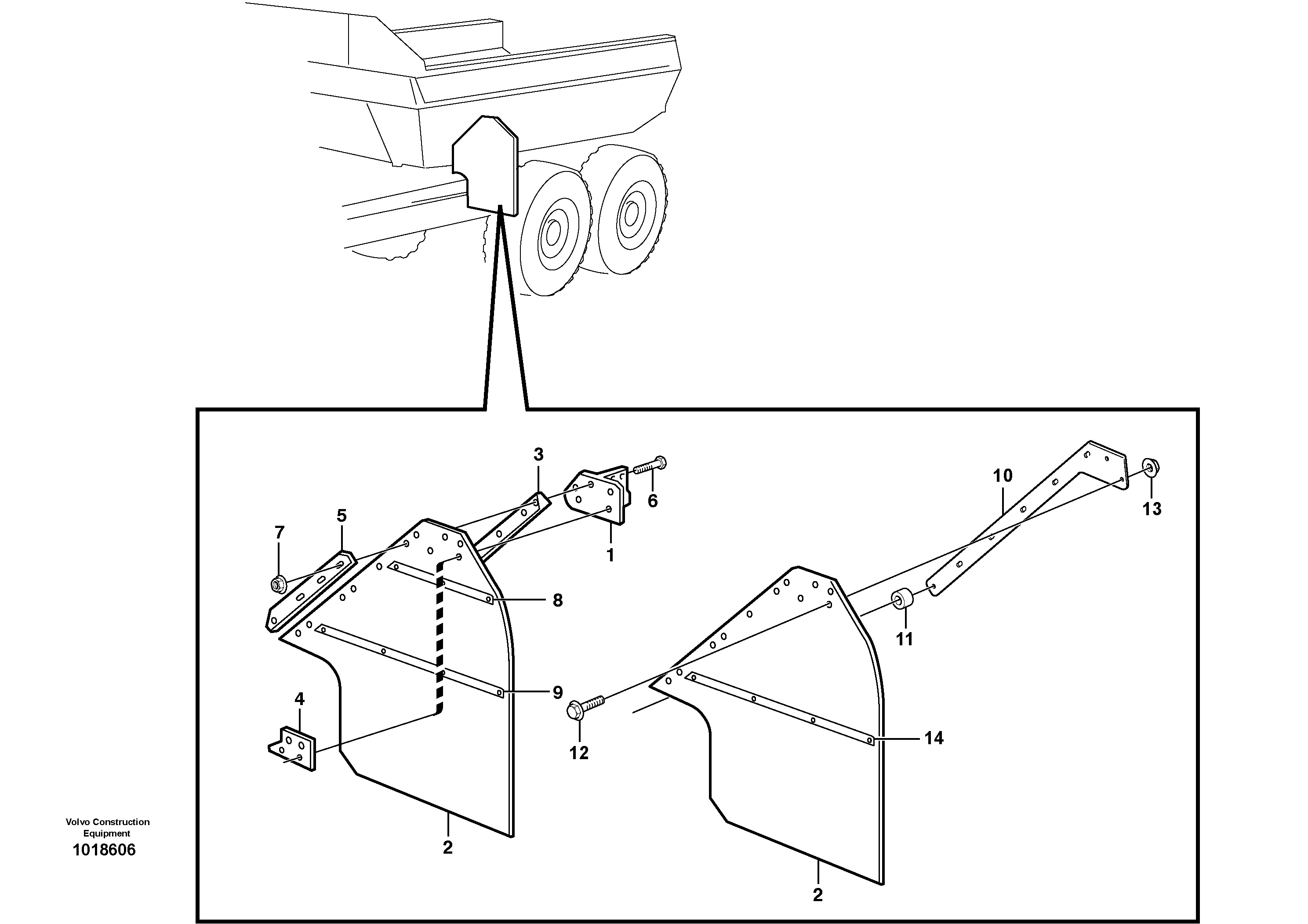 Mudflap, load unit — volvo parts diagram