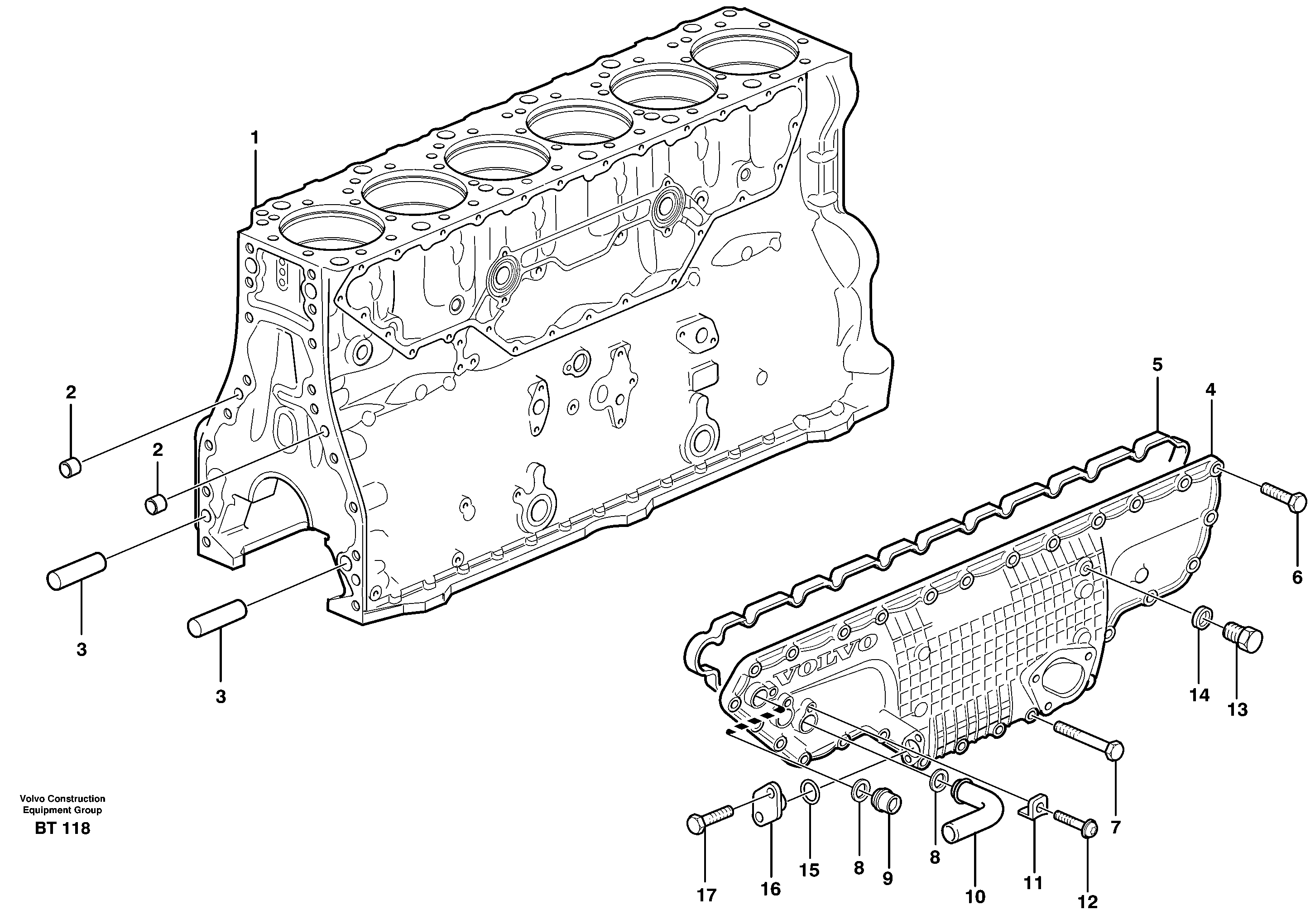Cylinder block — volvo parts diagram
