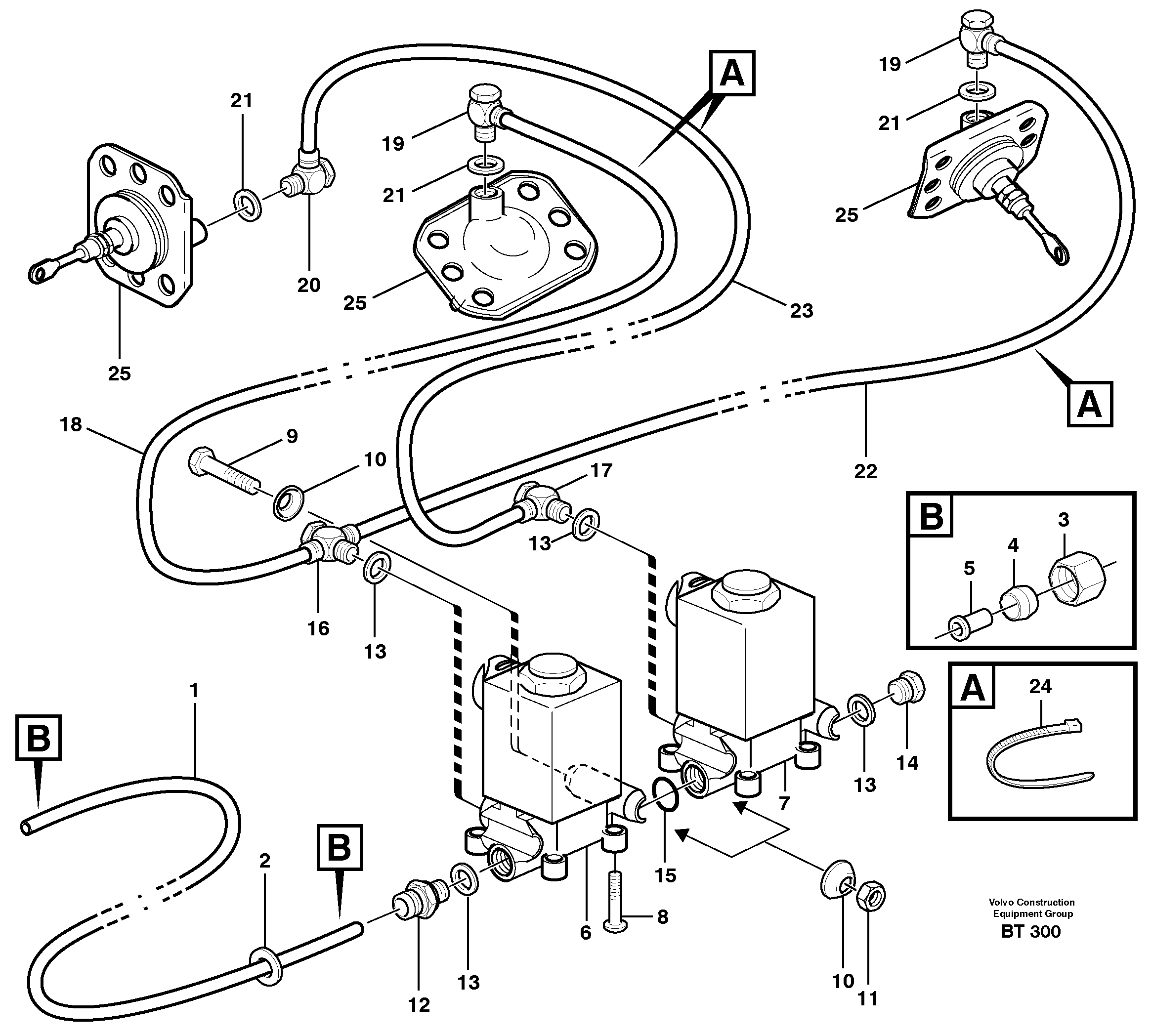 Pneumatic system, 6x6 and diff lock, load unit — volvo parts diagram