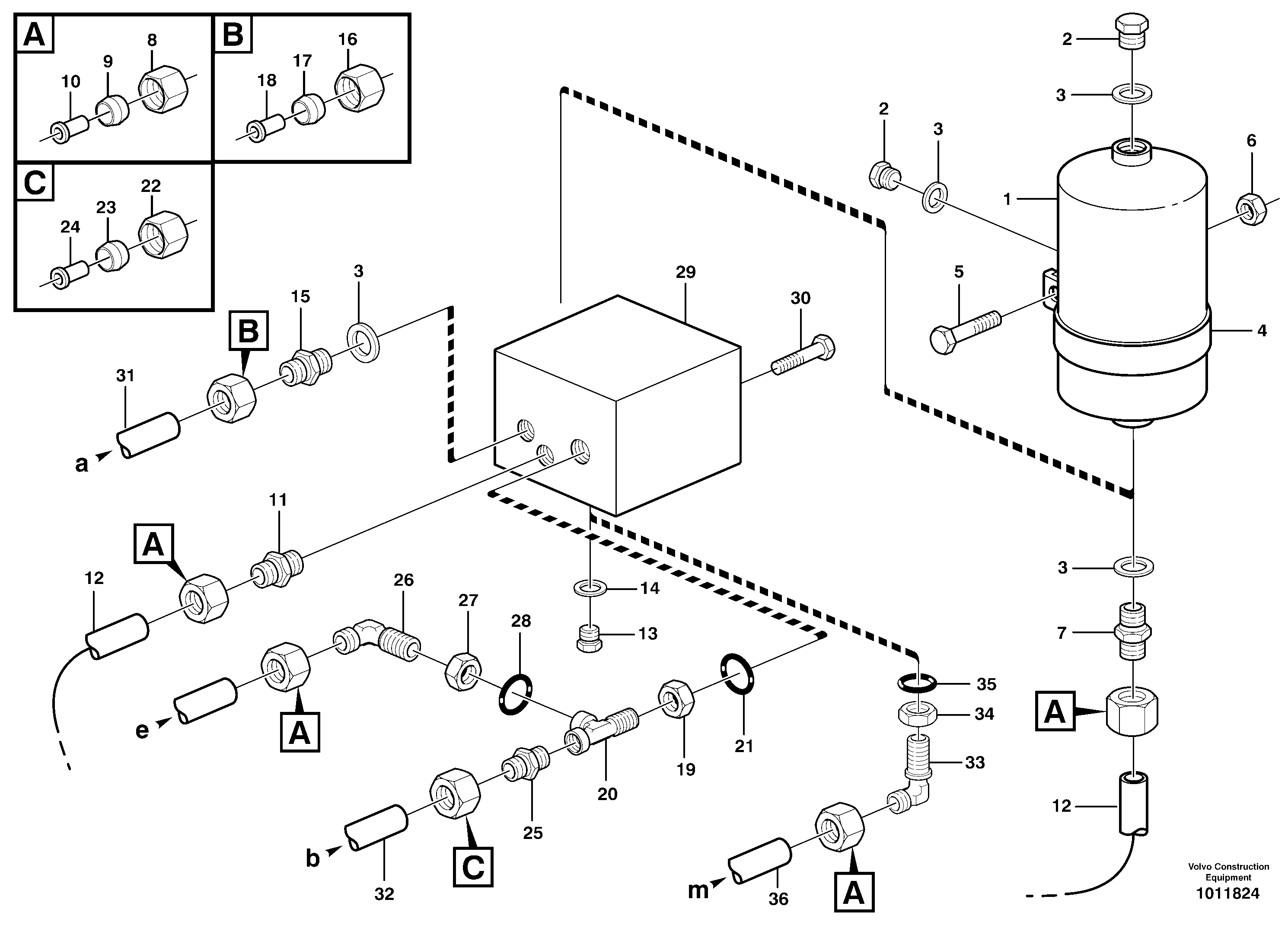 Receiver drier and tank — volvo parts diagram