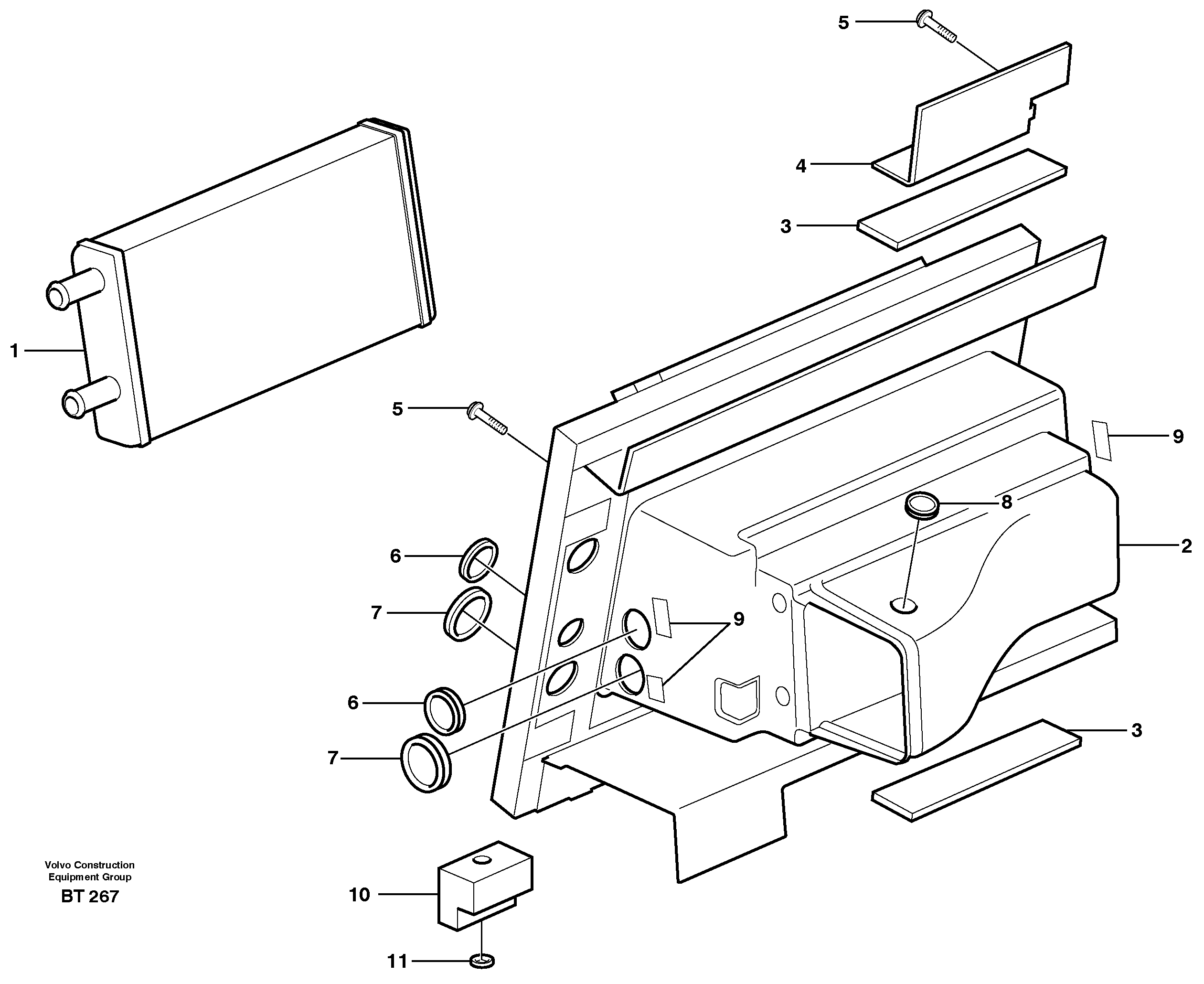 Heating unit — volvo parts diagram