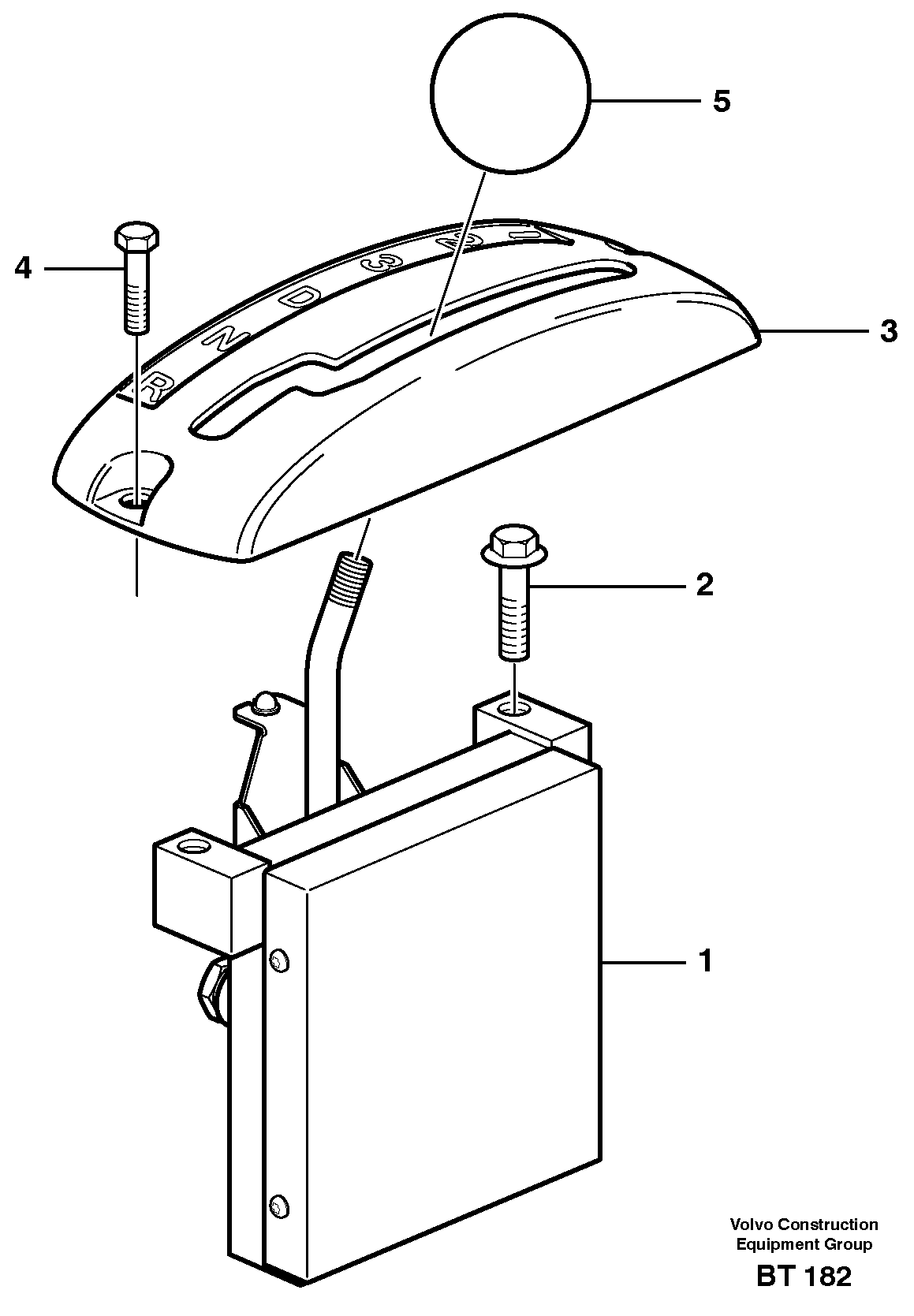 Control system, gear selector — volvo parts diagram
