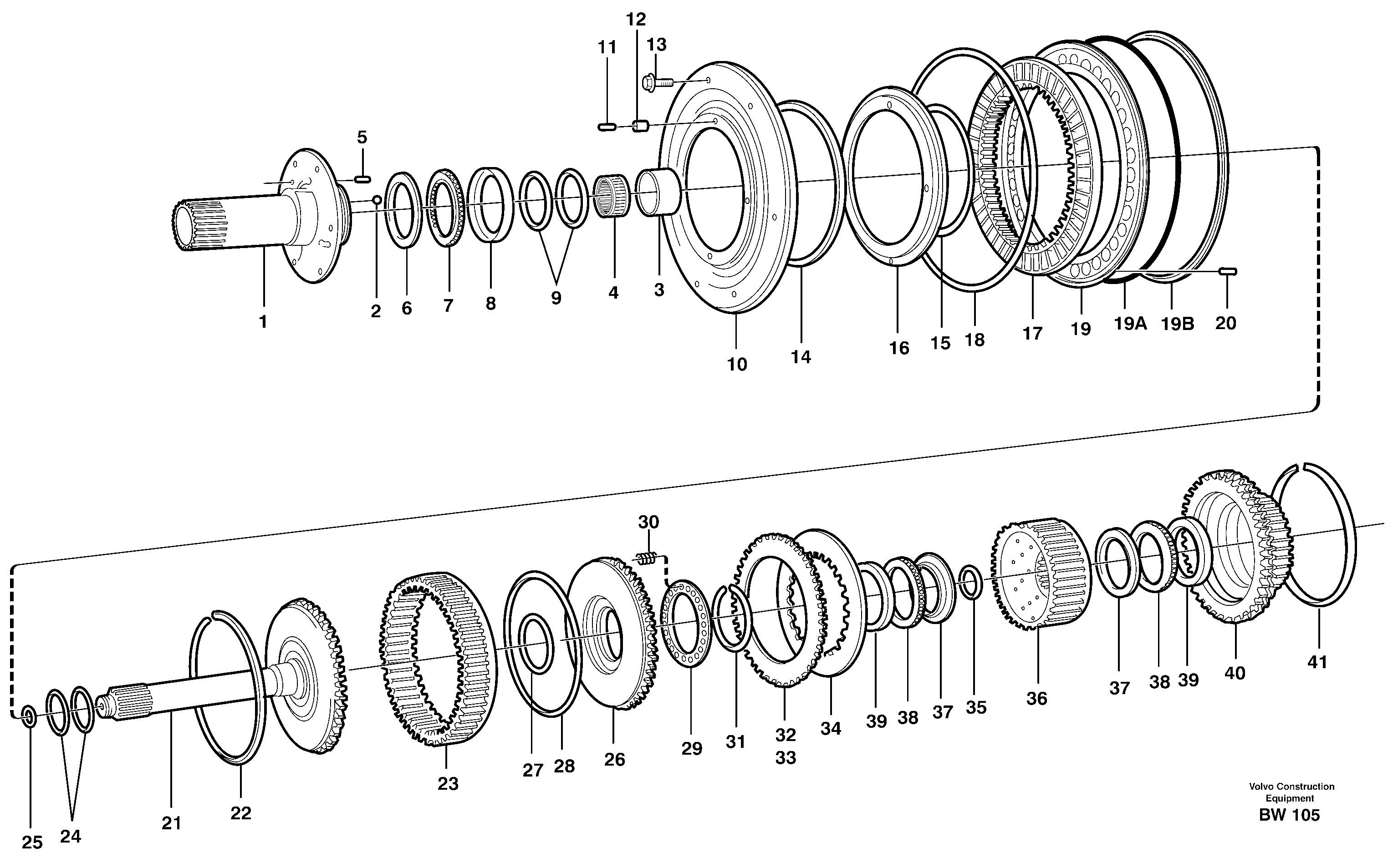 Retarder and clutch  K1, 22517, 22546, 22640, 22650 — volvo parts diagram