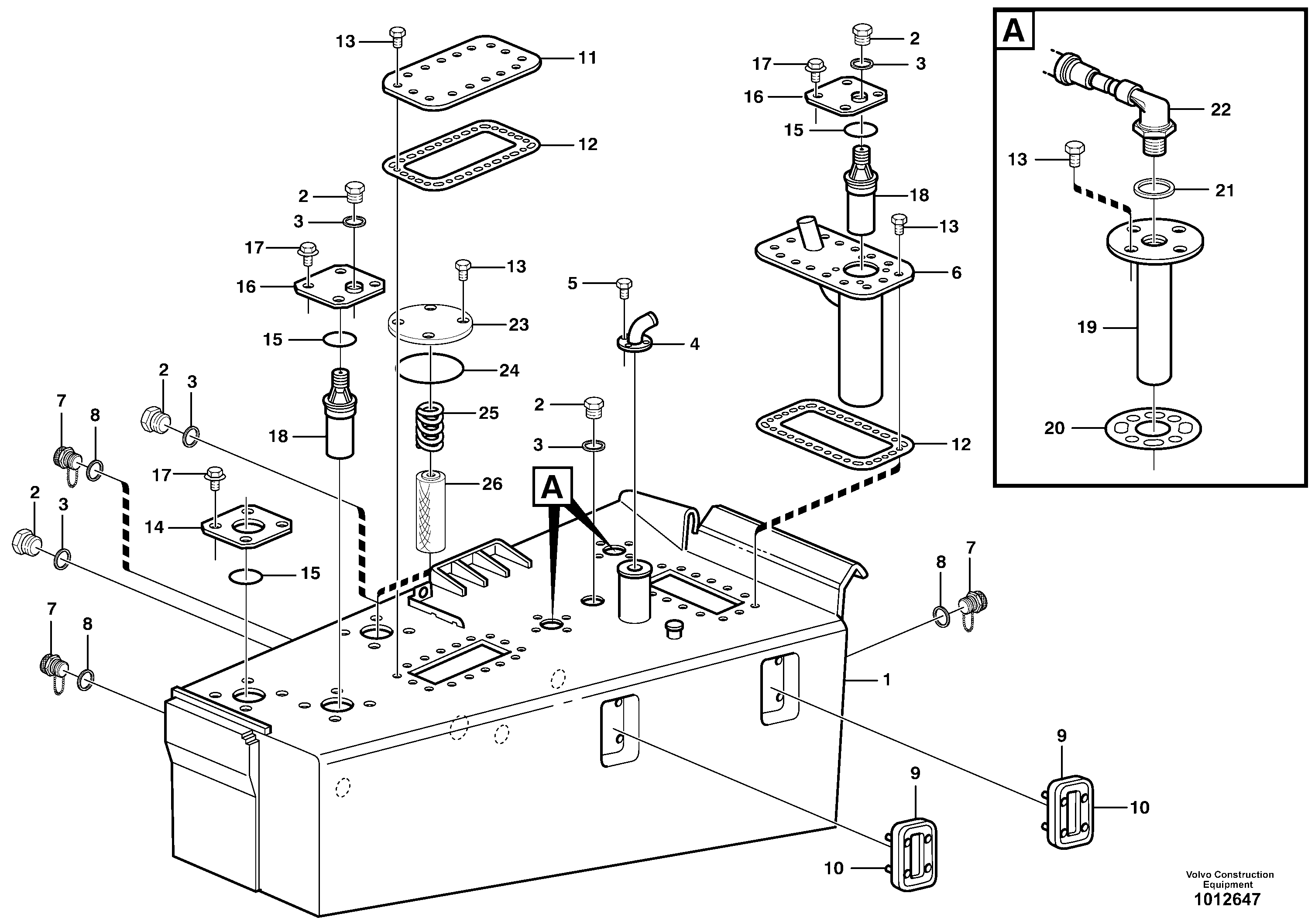 Hydraulic oil tank — volvo parts diagram