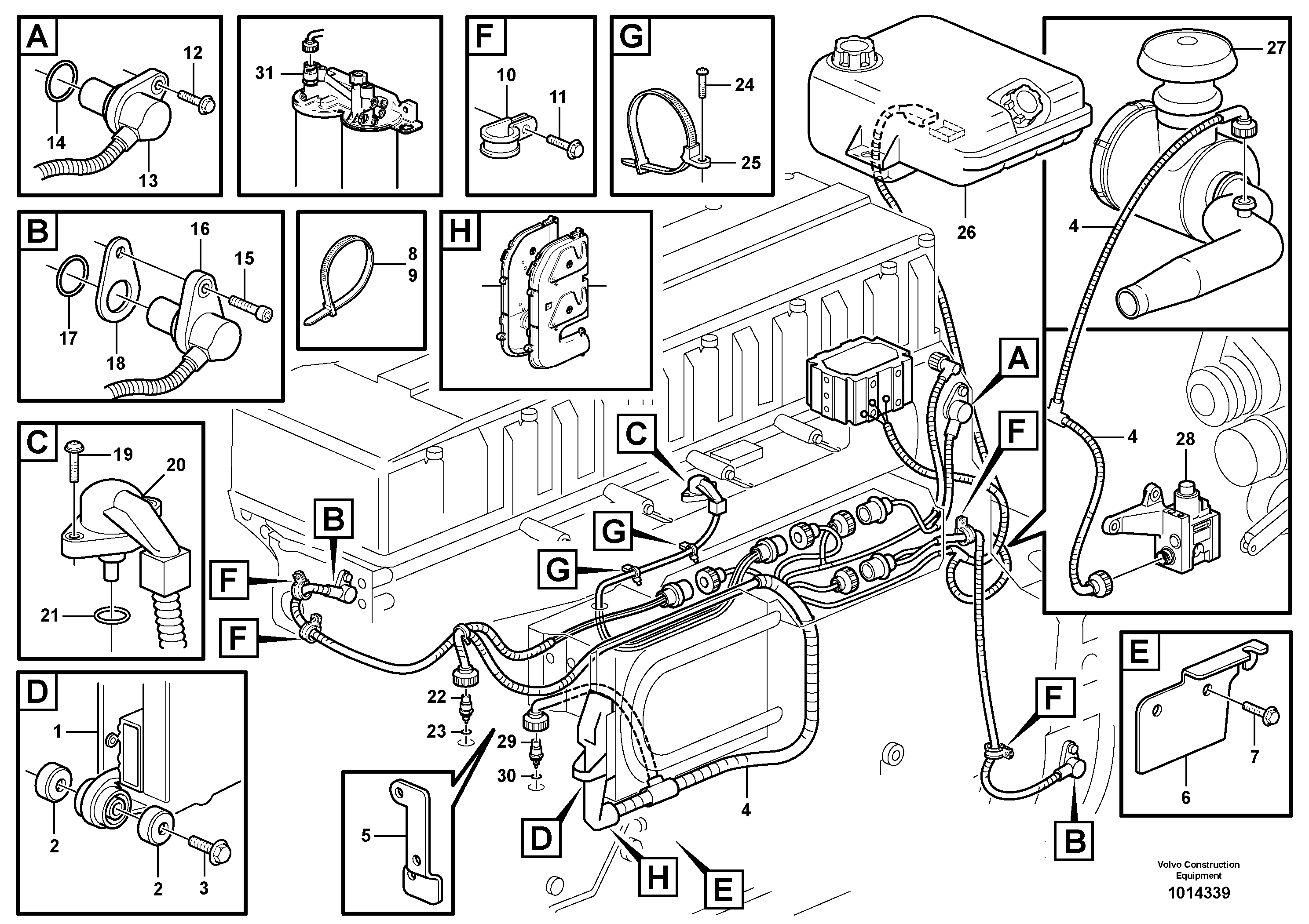 Cable harness, engine ECU  SER NO 12001 -, SER NO 70001 - BRA — volvo parts diagram