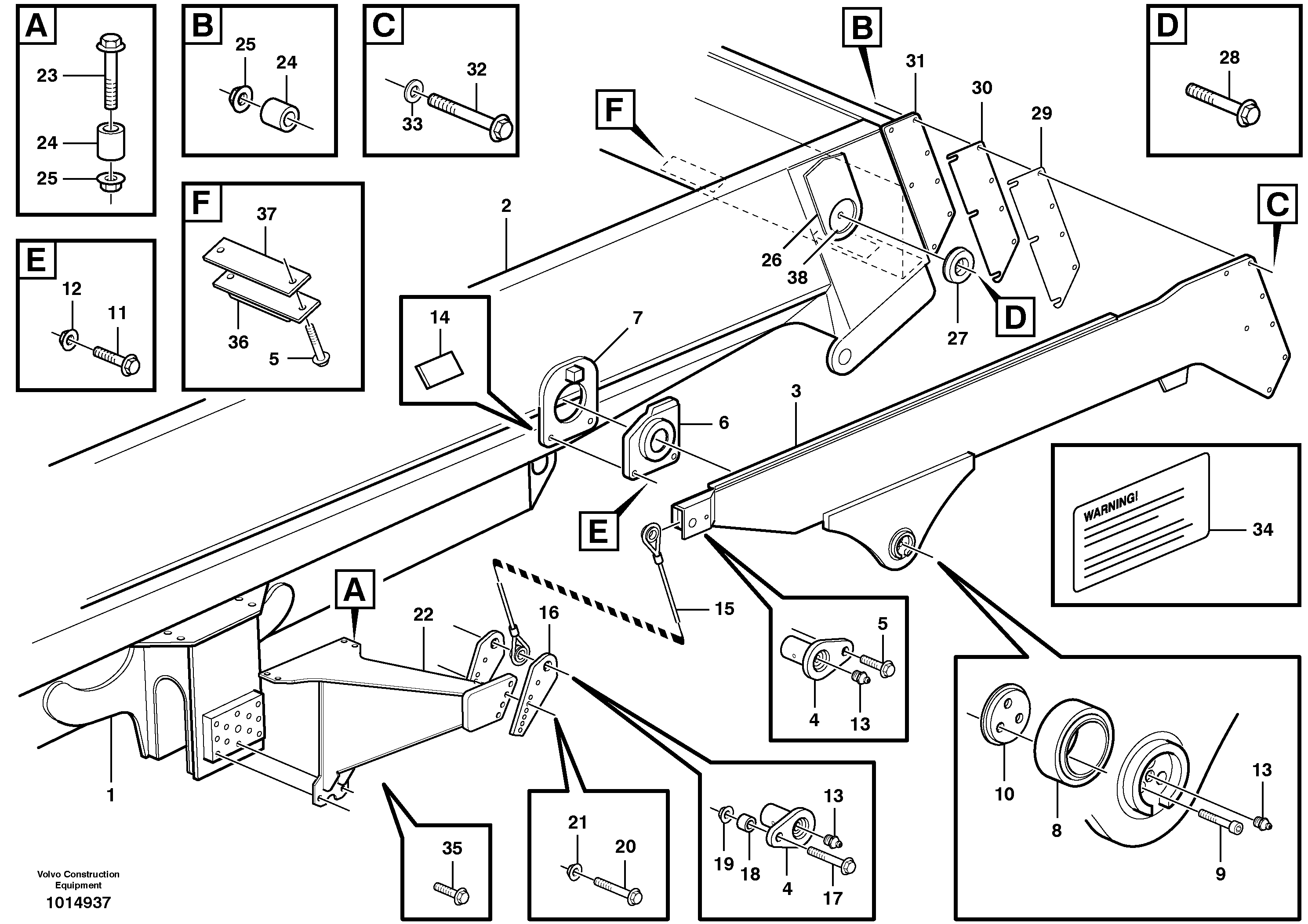 Overhung tailgate — volvo parts diagram