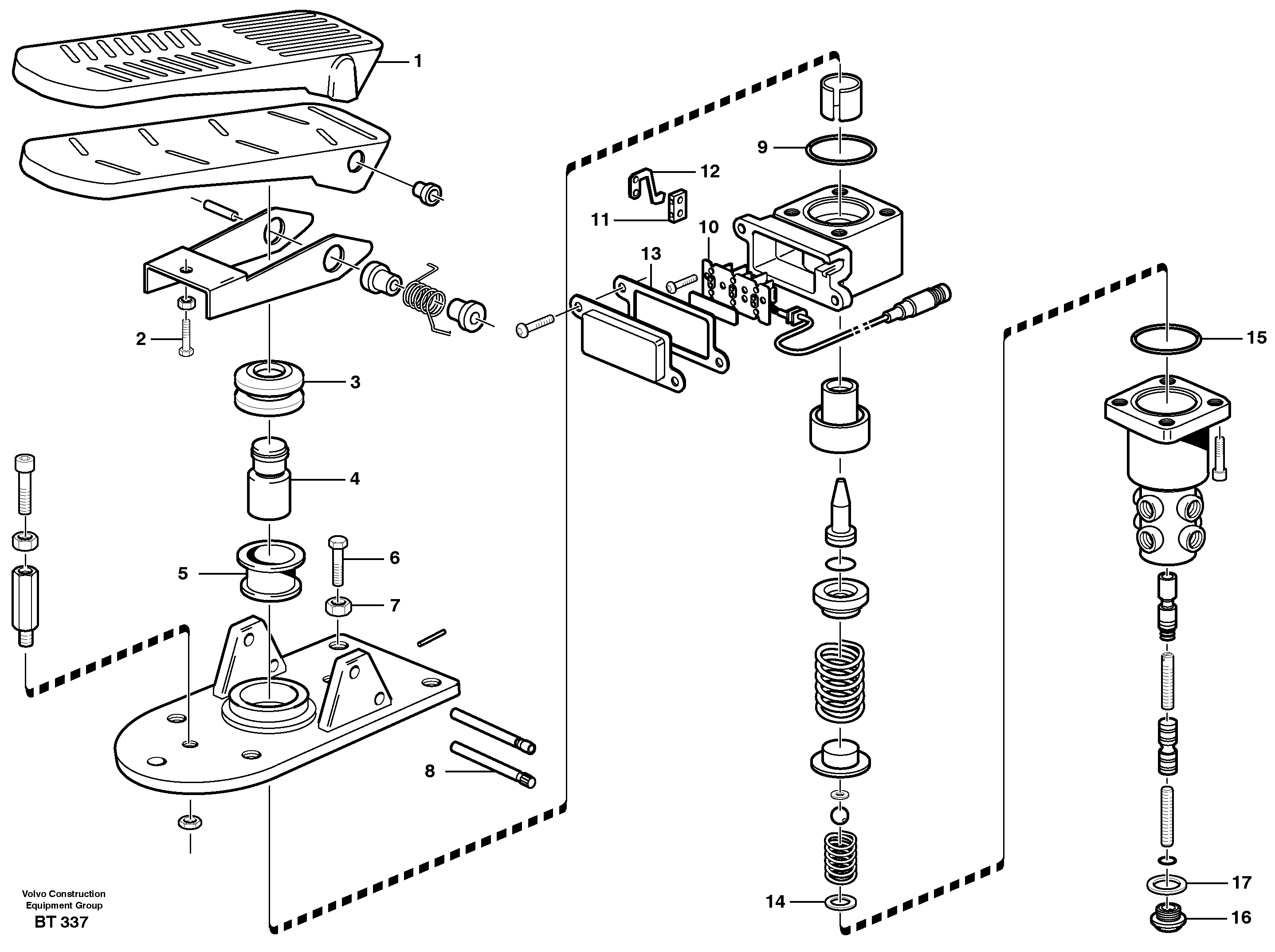 Footbrake valve — volvo parts diagram