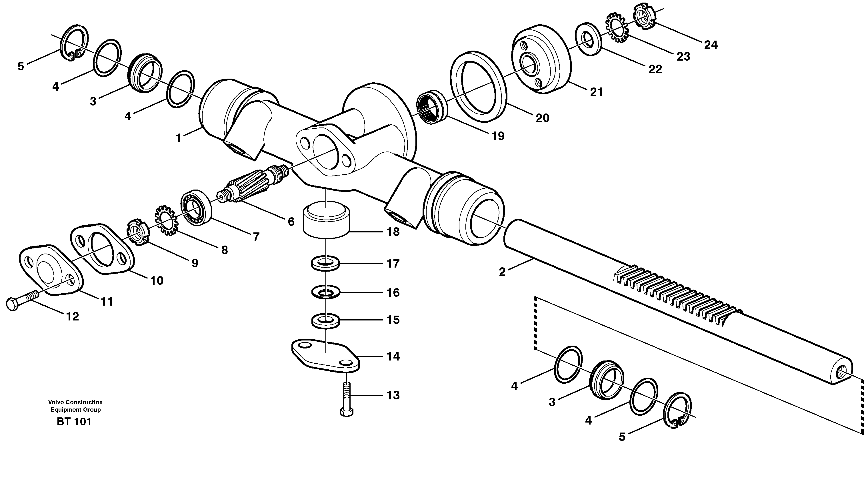 Rack gear — volvo parts diagram