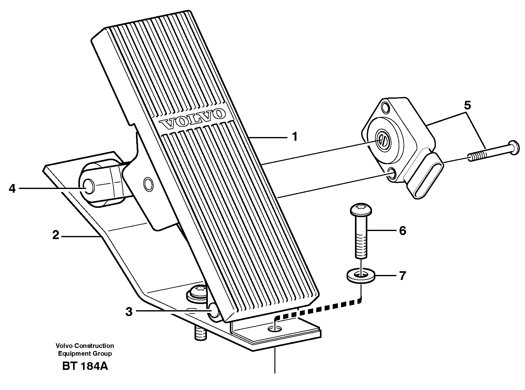 Retarder pedal — volvo parts diagram