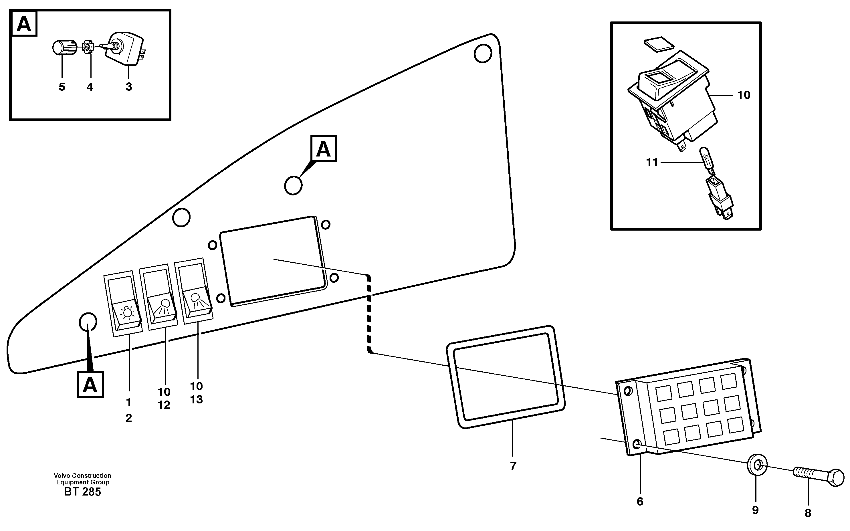 Instrument panel, left — volvo parts diagram