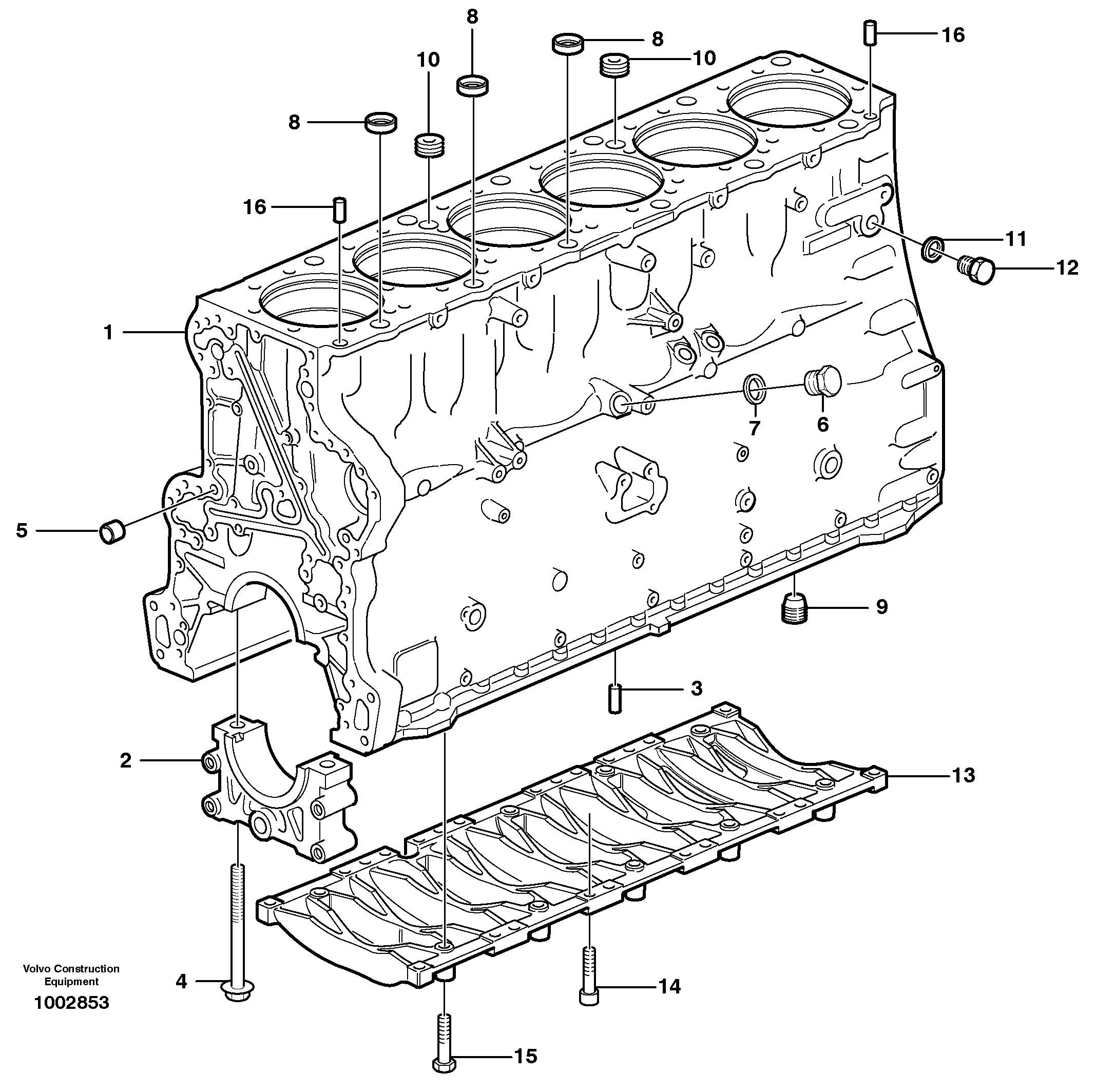 Cylinder block — volvo parts diagram