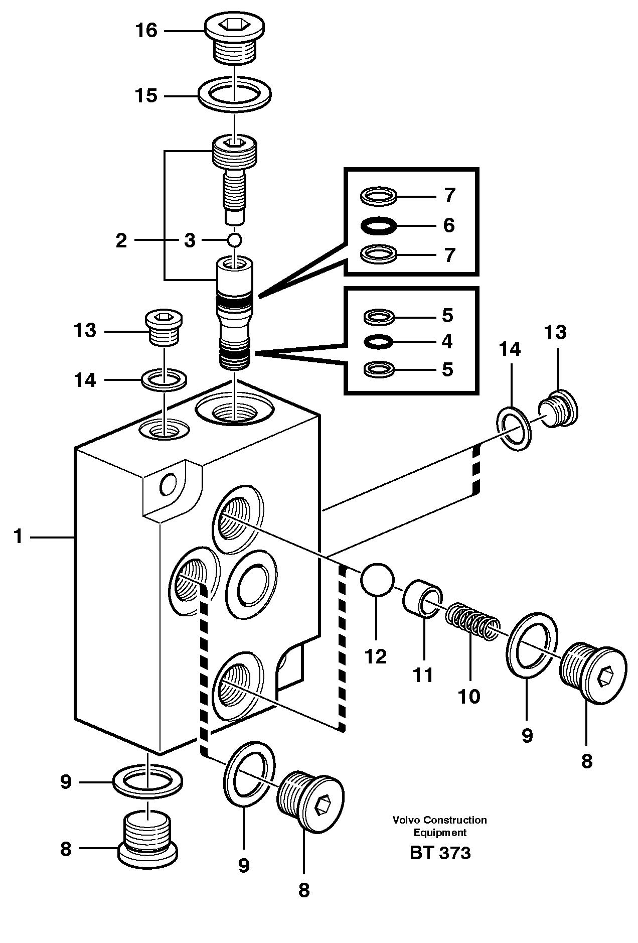 Valve, circuit body and return valve  E PROD — volvo parts diagram