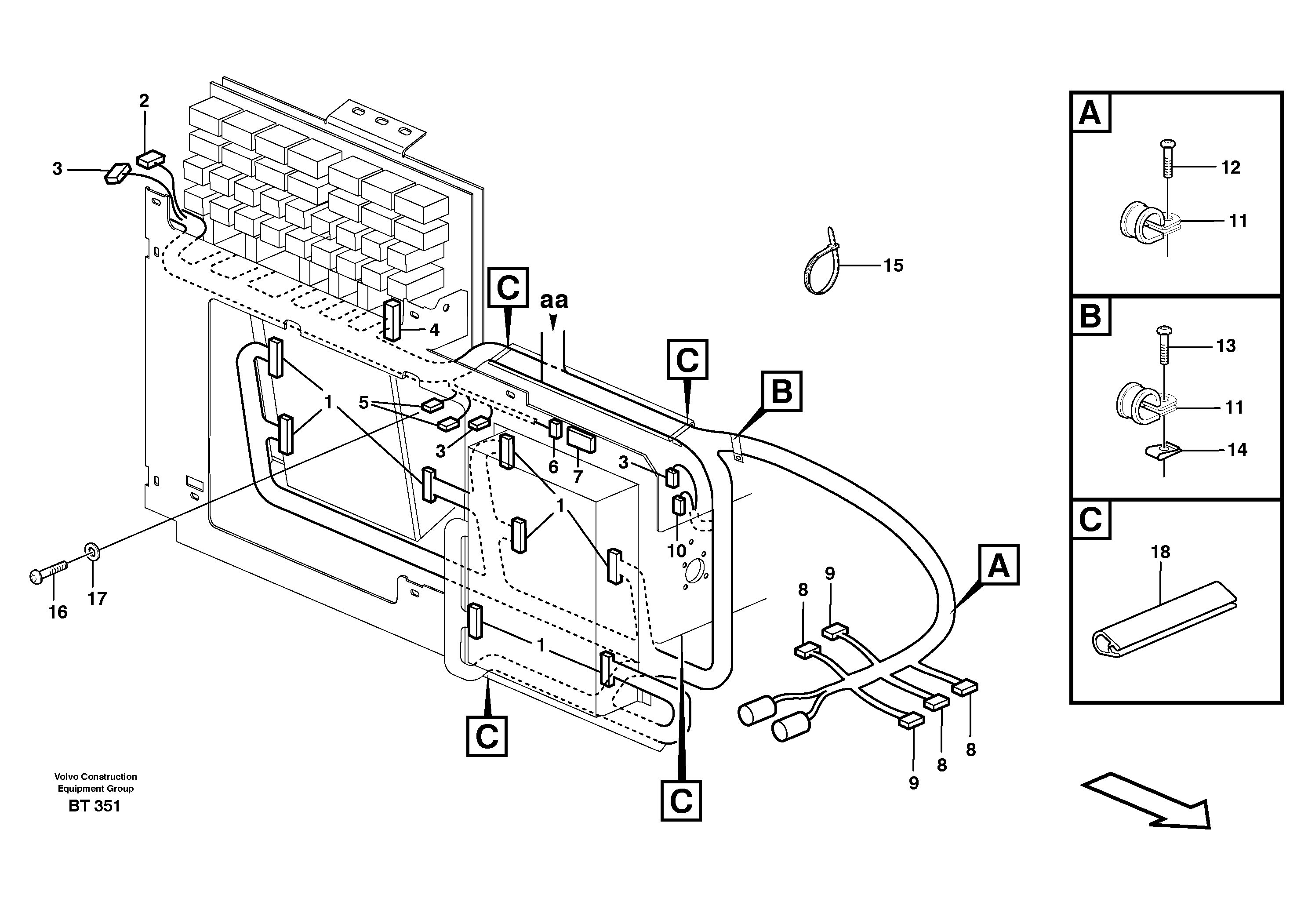 Cable harness, electricaldistrib. unit — volvo parts diagram