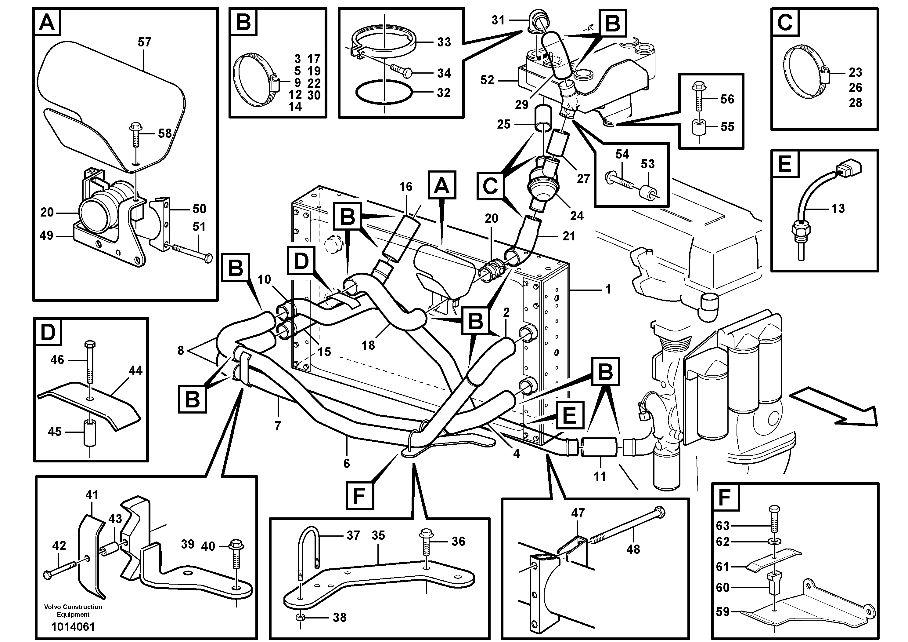 Cooling system, radiator - coolant pump — volvo parts diagram