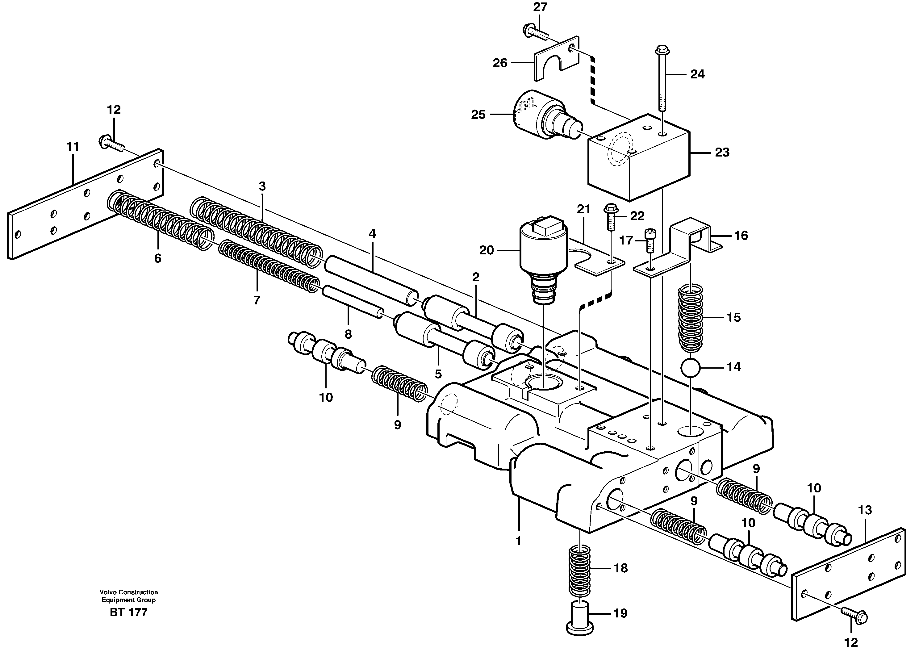 Main pressure valve  22517, 22546, 22640 — volvo parts diagram
