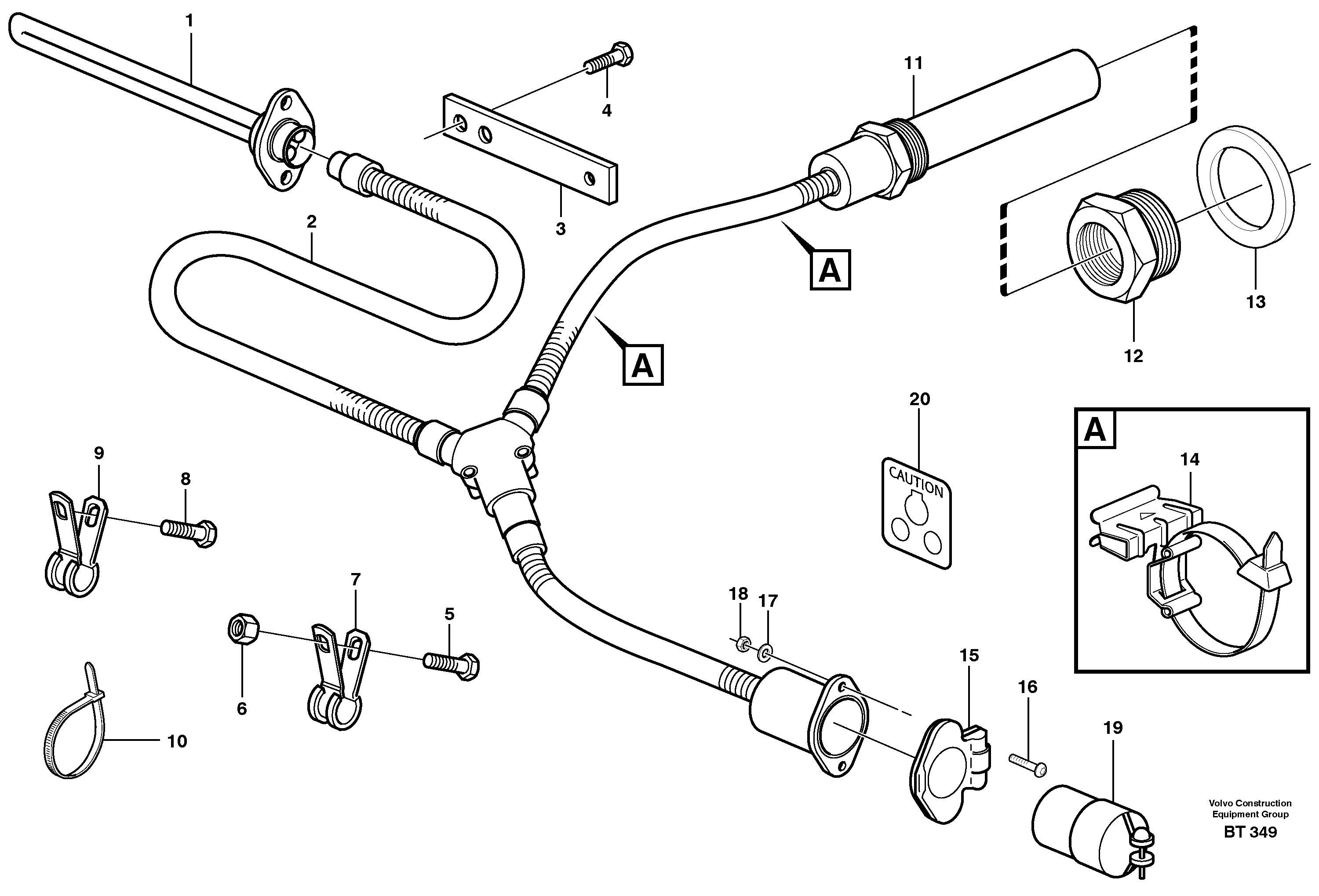 Engine heater  93398, 93397, 81115, 81114 — volvo parts diagram