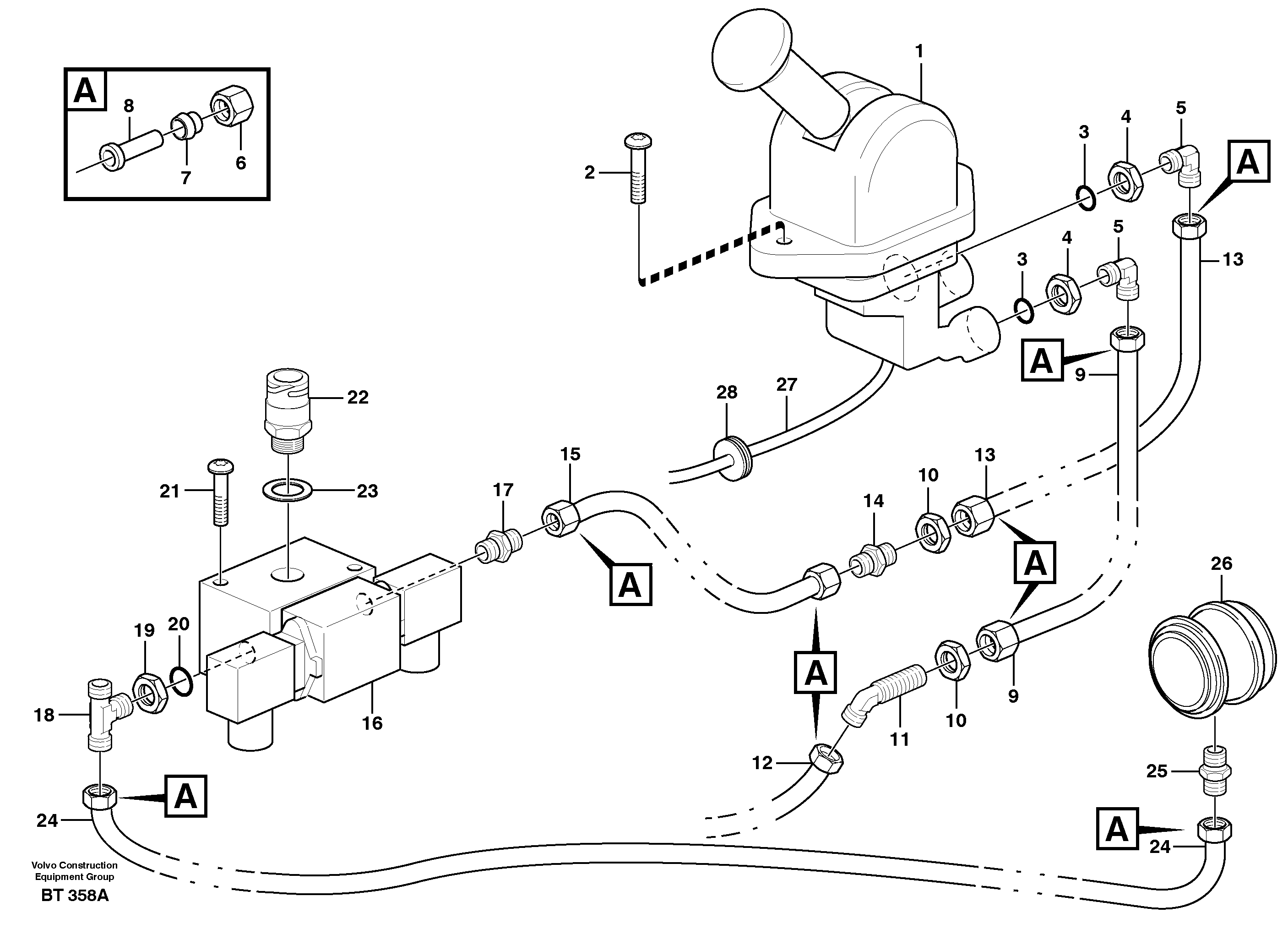 Parking brake  SER NO 10010 - — volvo parts diagram