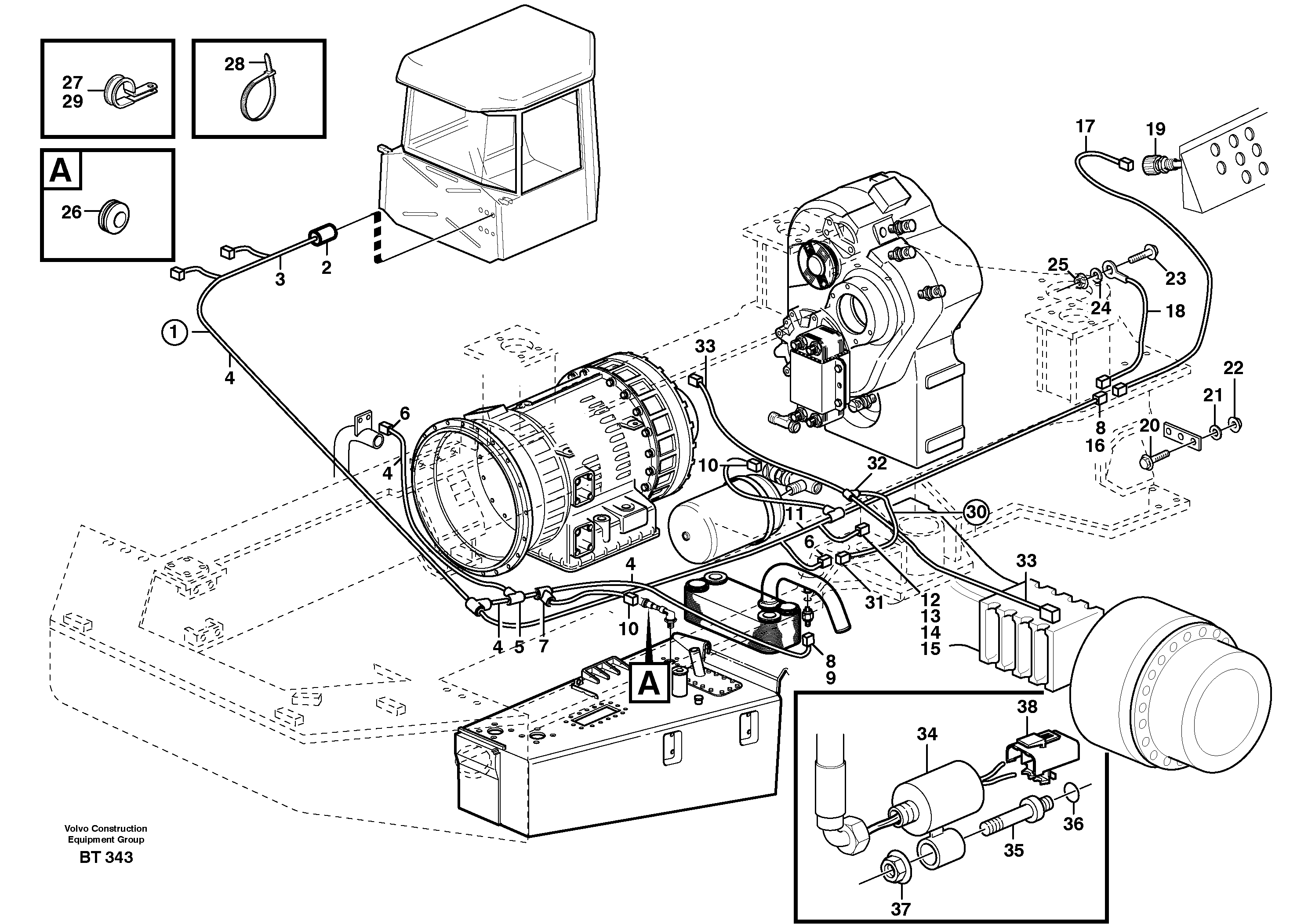 Cable harnesses, front — volvo parts diagram
