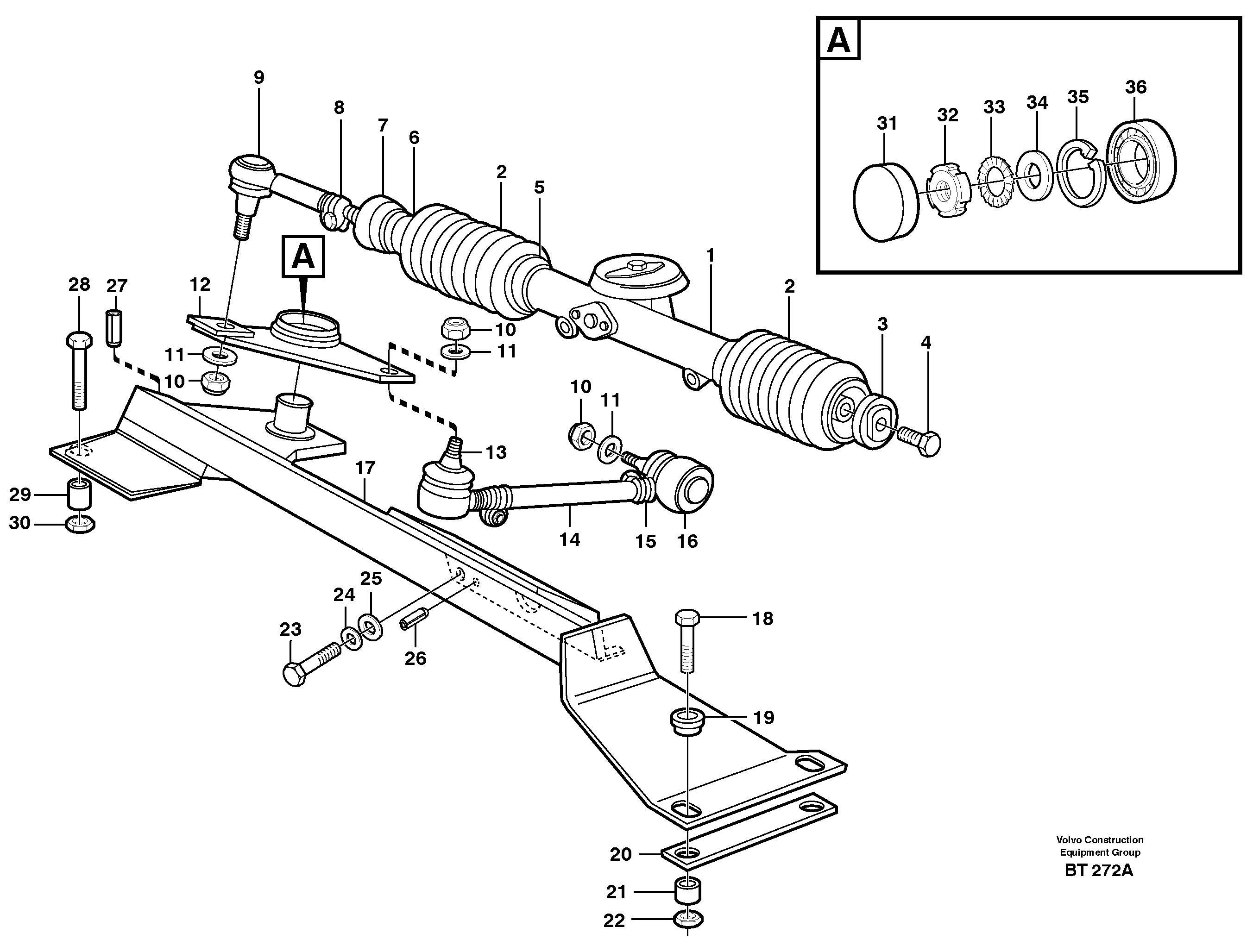 Steering linkage — volvo parts diagram