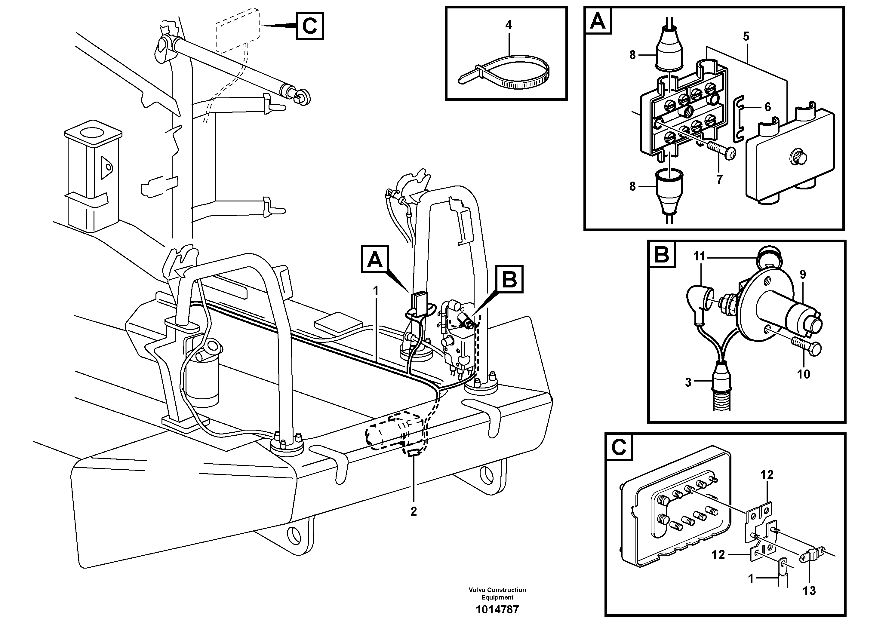 Cable harnesses, enginehood — volvo parts diagram