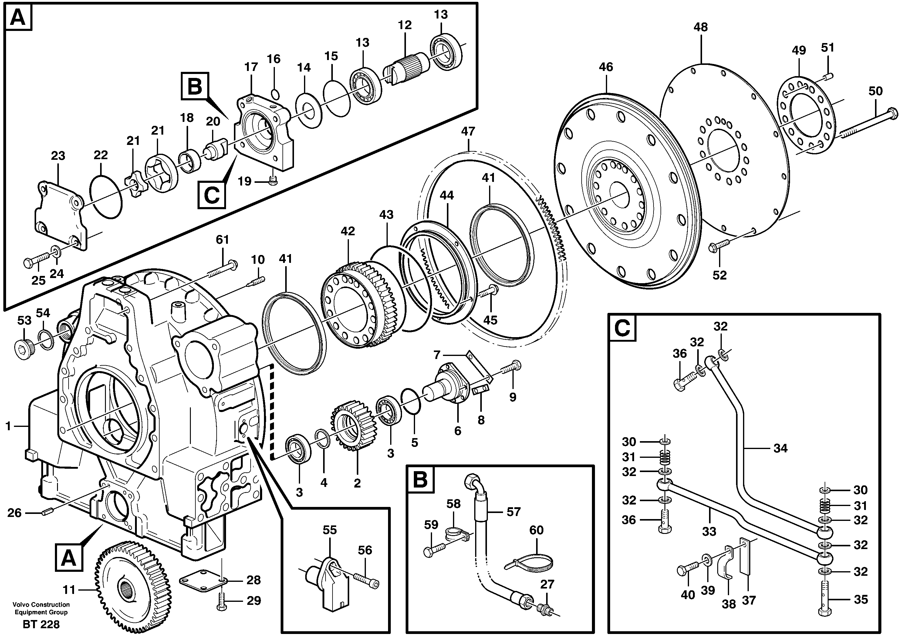 Pump drive — volvo parts diagram