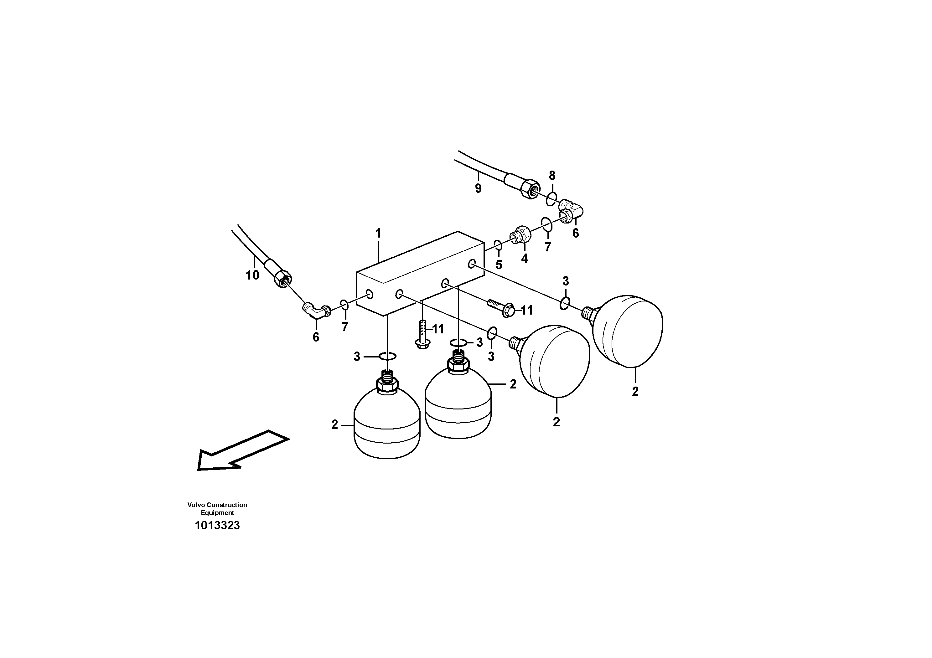 Hydraulic brake system, motor unit  SER NO 12001 - SER NO 70001 - BRA — volvo parts diagram