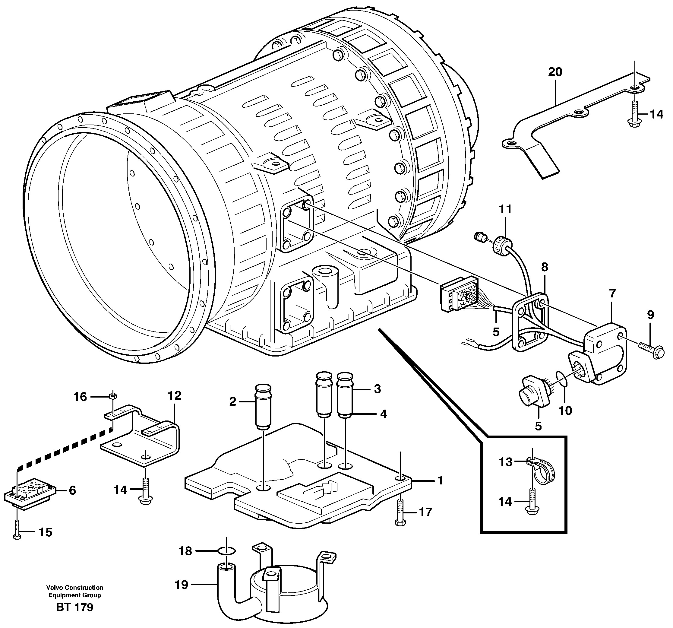 Control system with fitting parts  22517, 22546, 22640, 22650 — volvo parts diagram