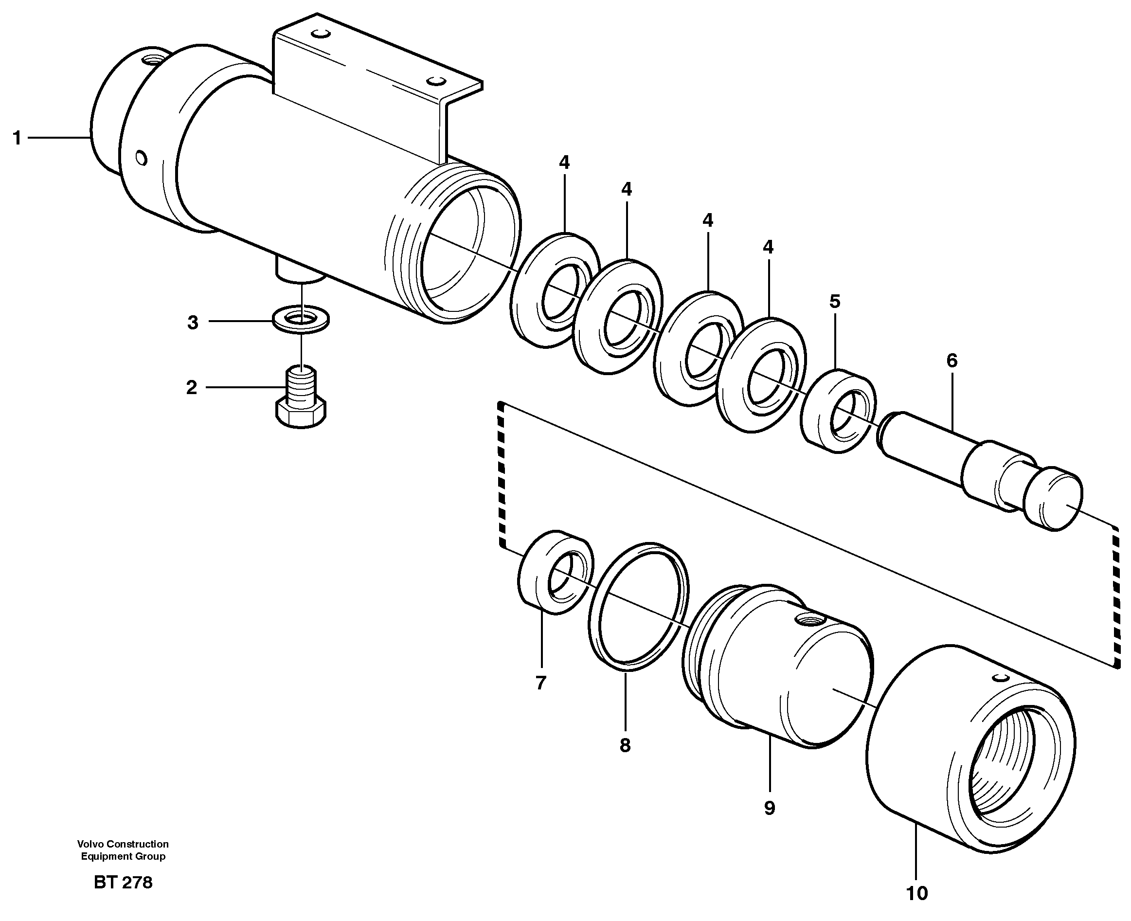 Damping cylinder  SER NO - 10479 — volvo parts diagram