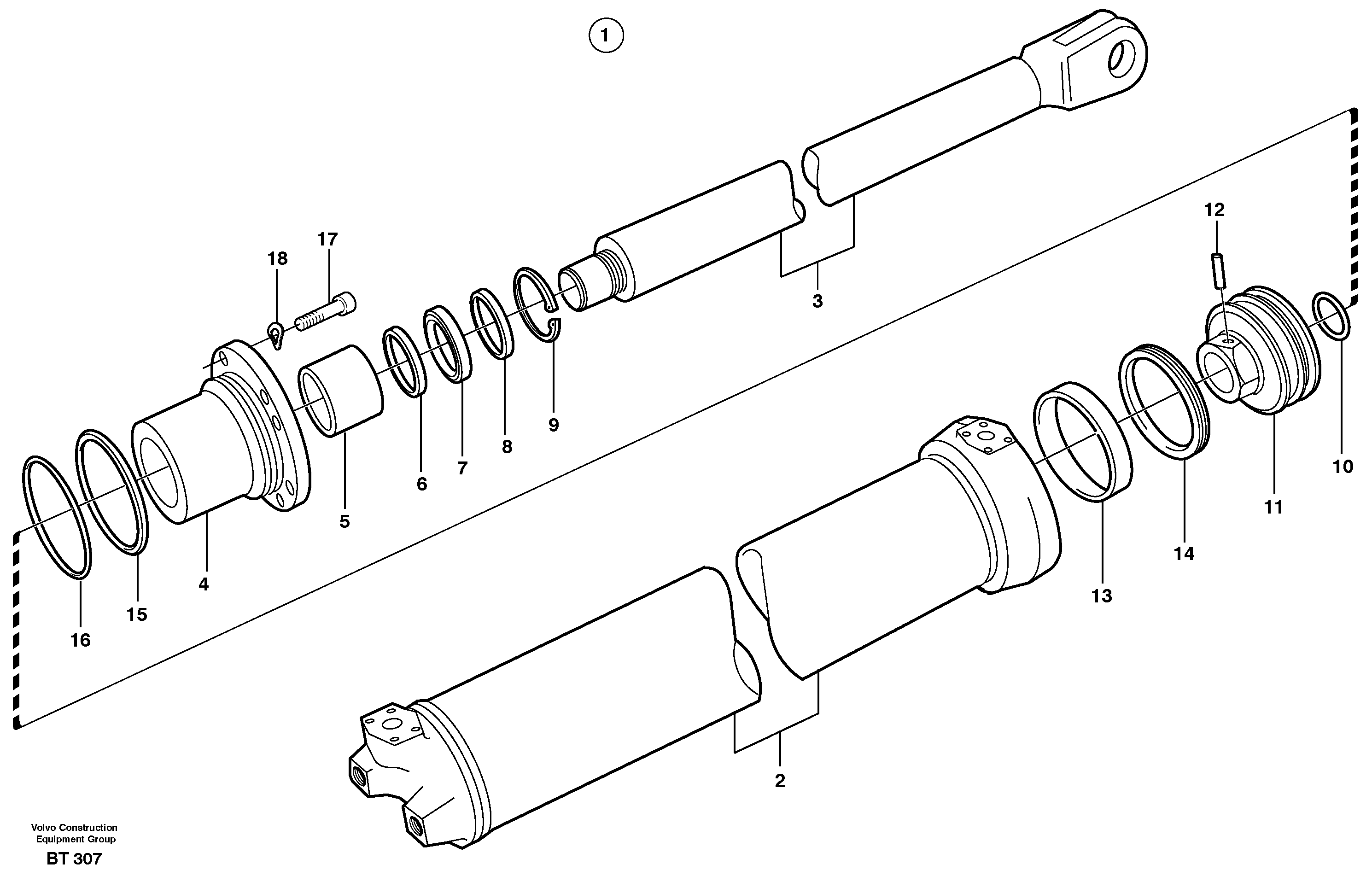 Hoist cylinder — volvo parts diagram