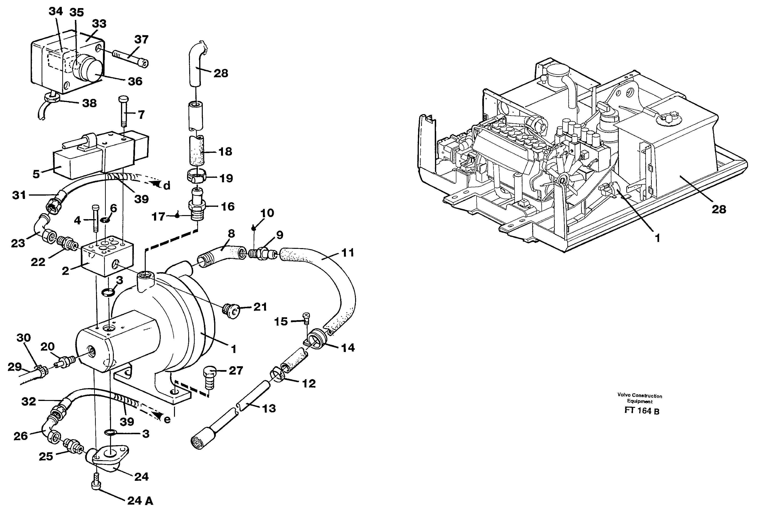 Hydraulic system, fuel pump  14302532 — volvo parts diagram