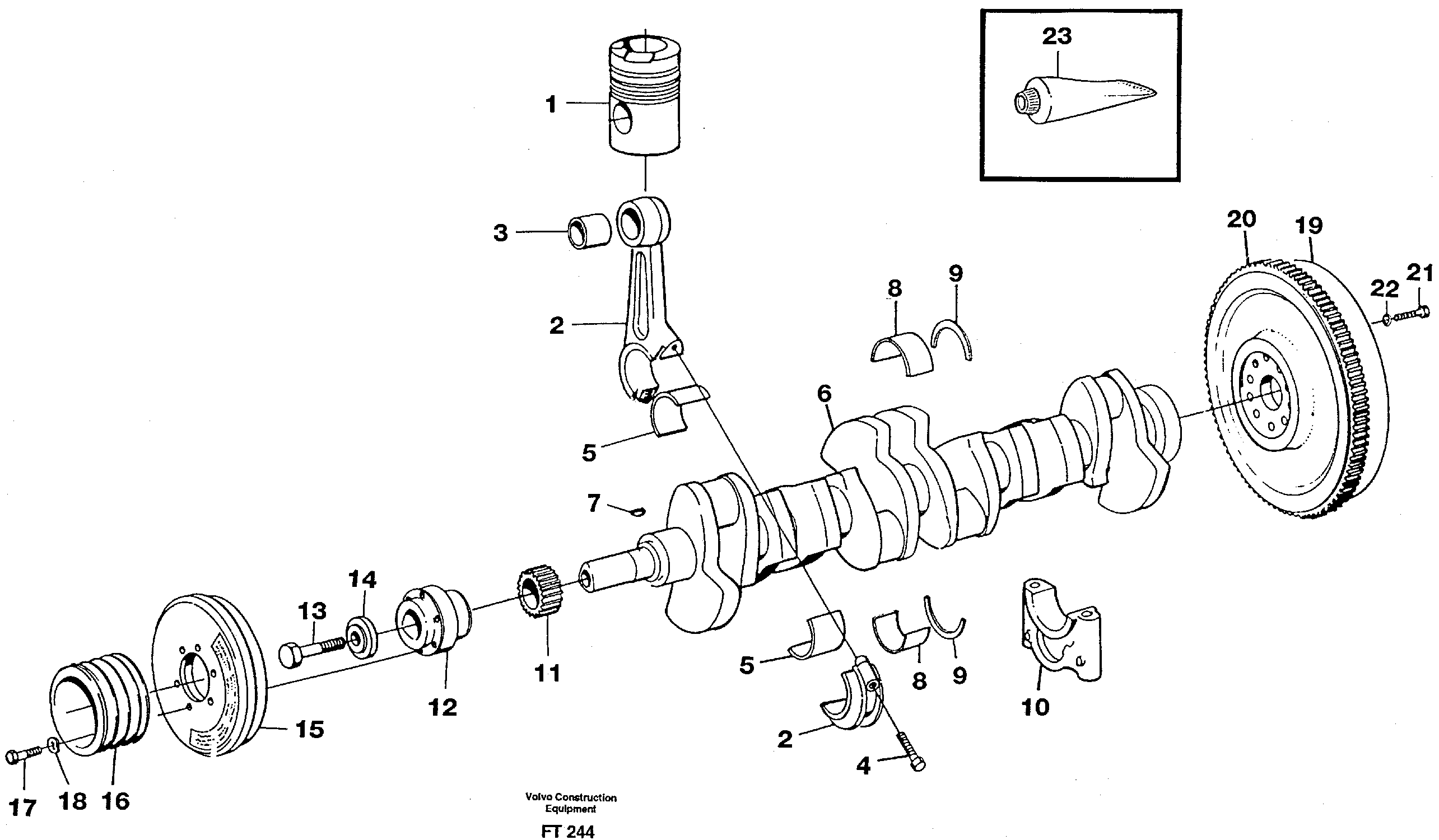 Crankshaft and related parts — volvo parts diagram
