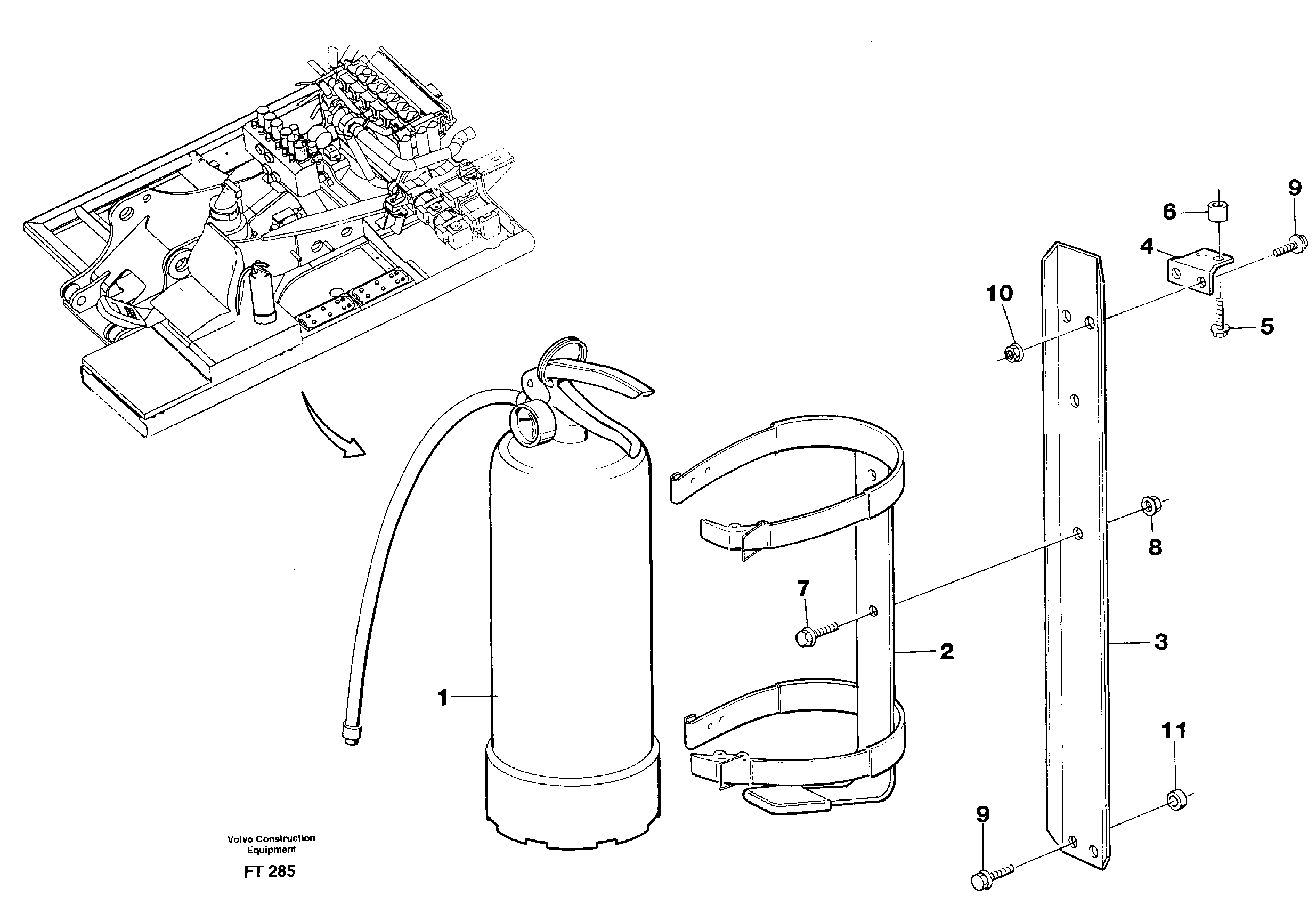 Fire extinguisher  14302237 — volvo parts diagram
