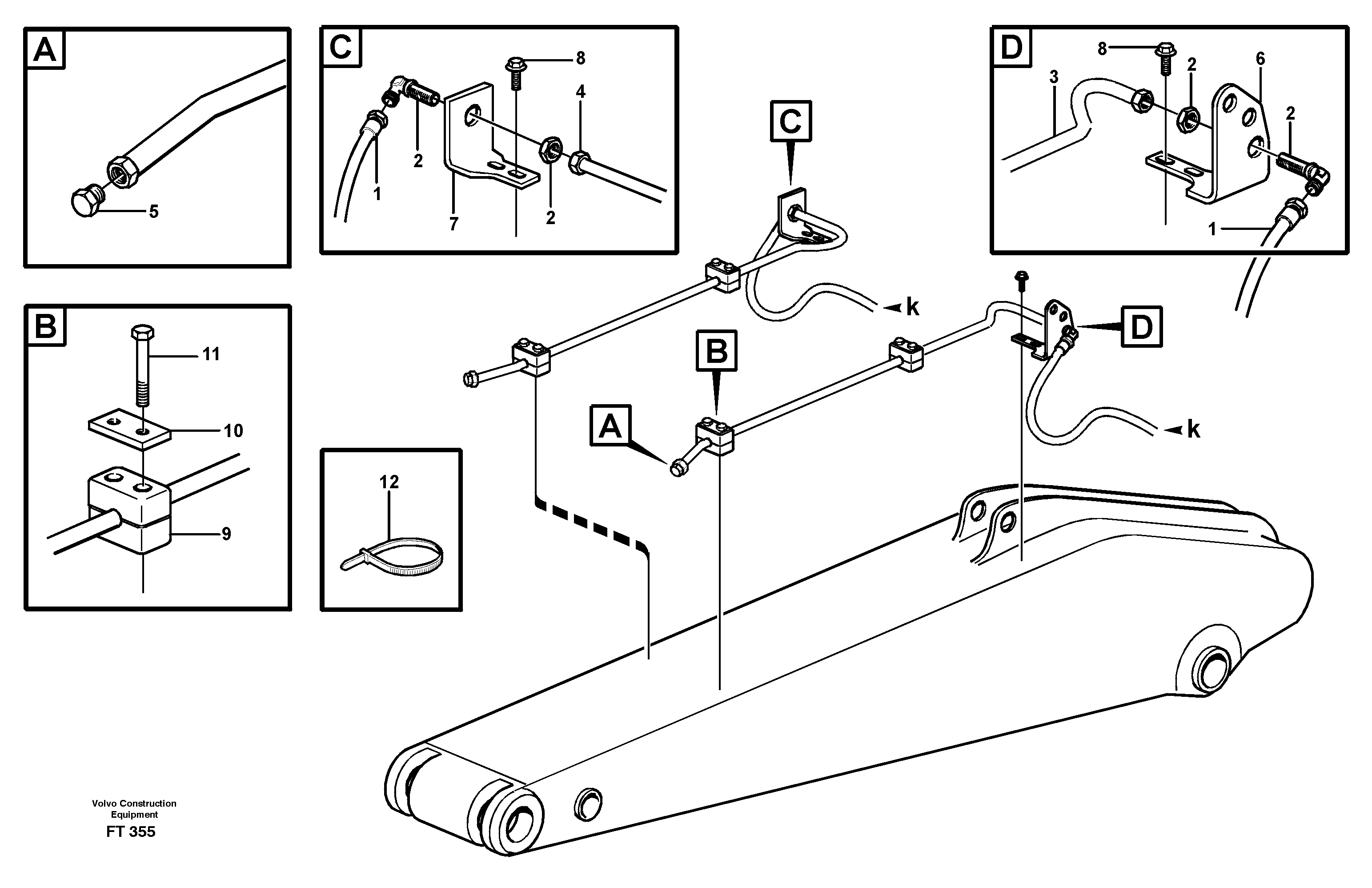 Slope bucket and grab equipment  14302305, 14302306, 14302307, 14302603 — volvo parts diagram