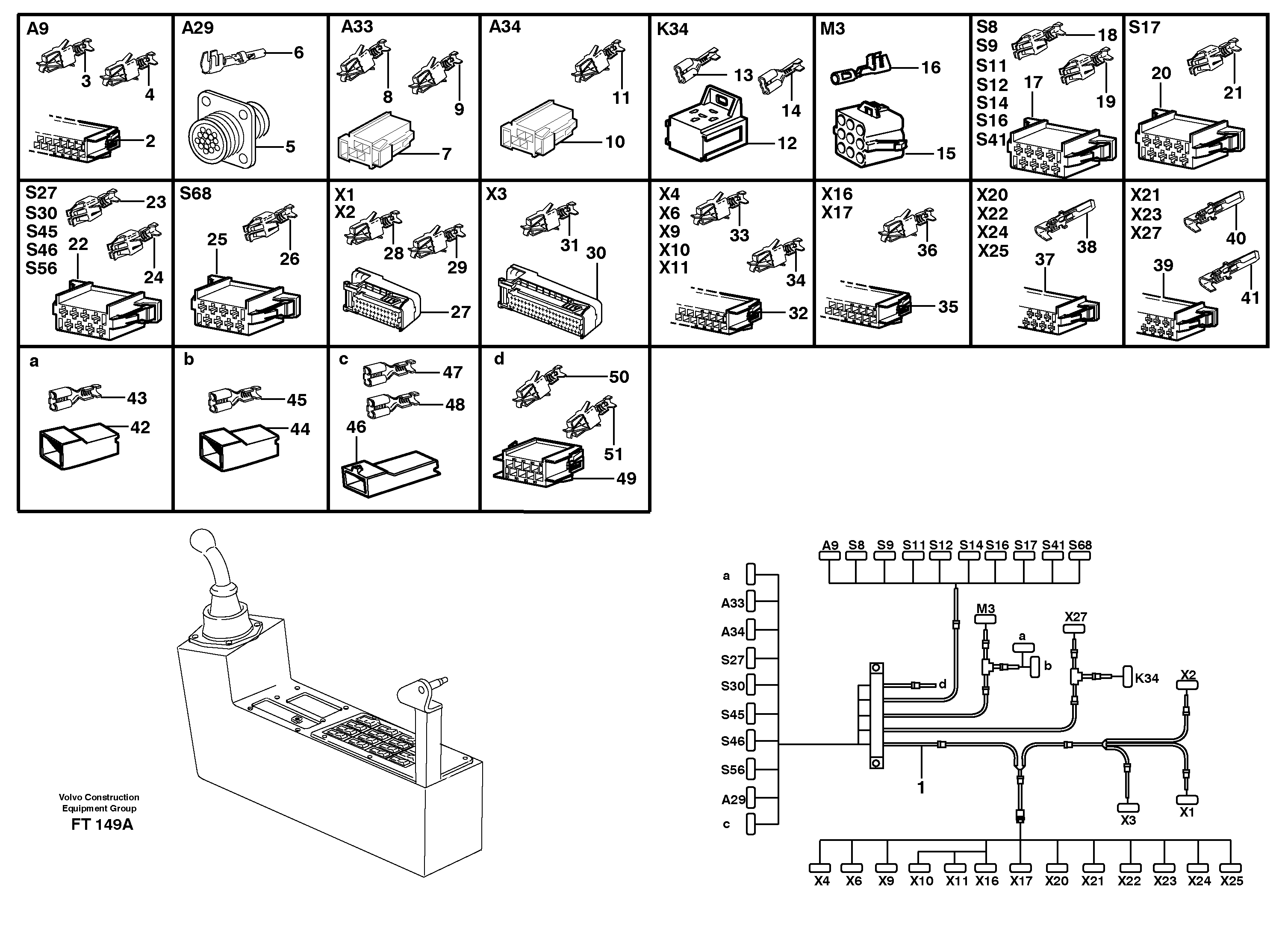 Cable harness, side panel, right — volvo parts diagram