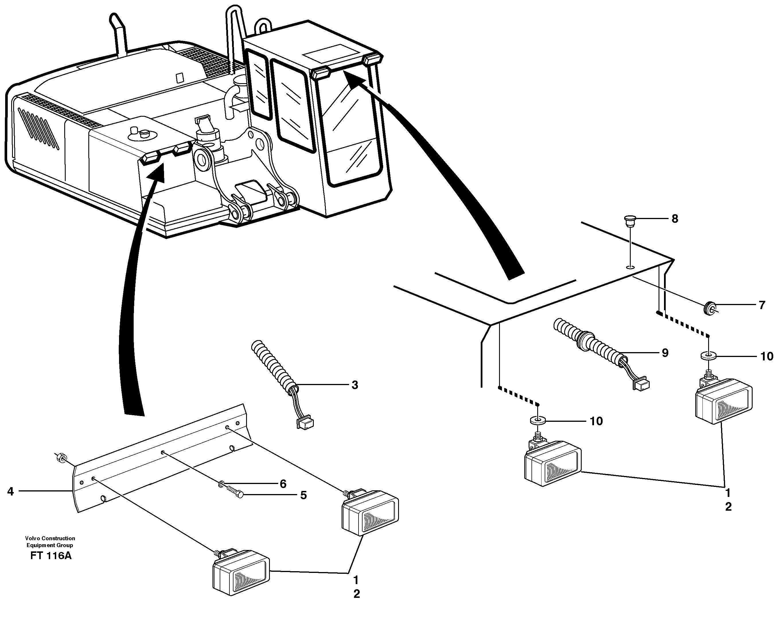 Lighting, front — volvo parts diagram
