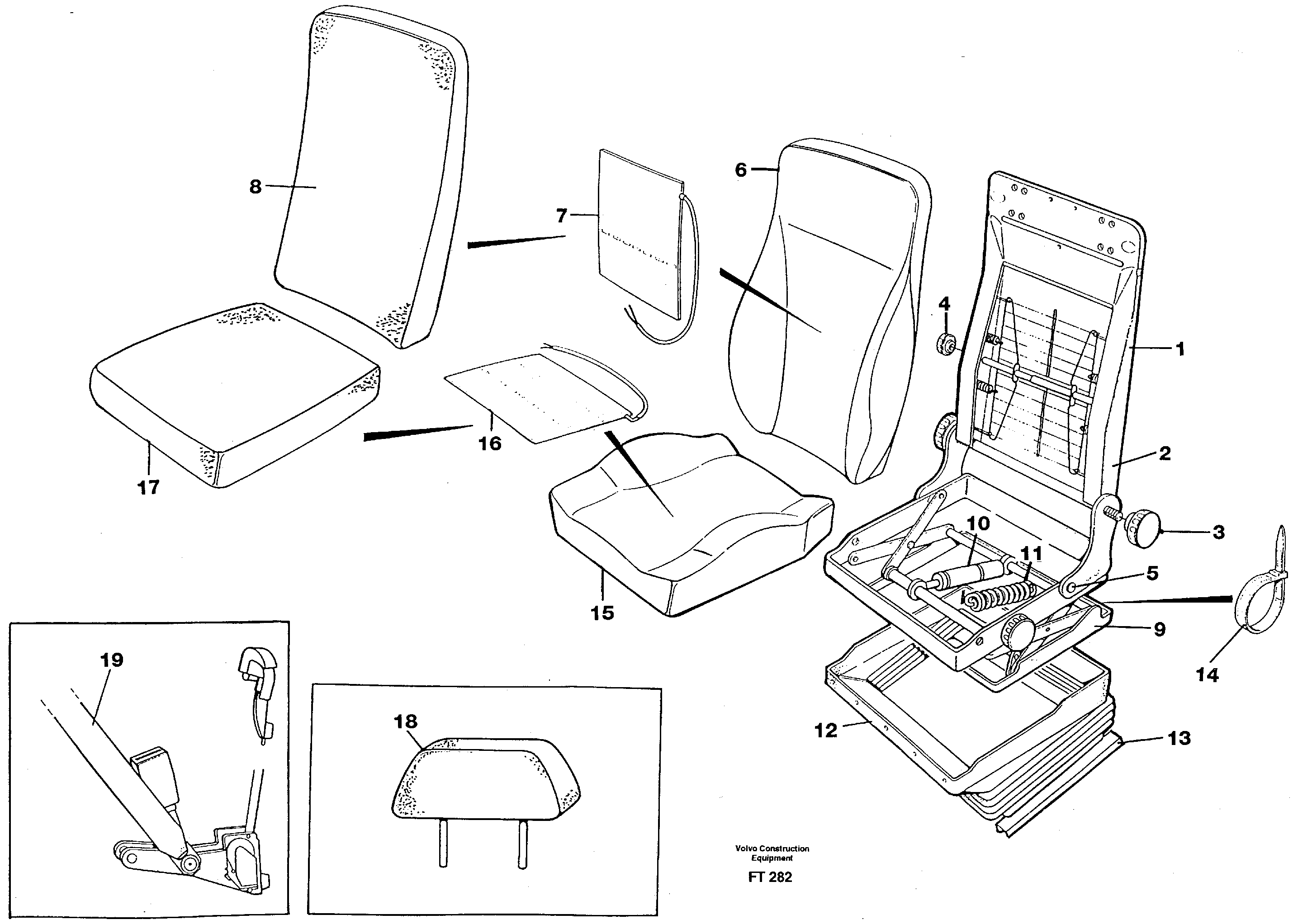 Operator seat, heated. BE-GE.  14302128 — volvo parts diagram