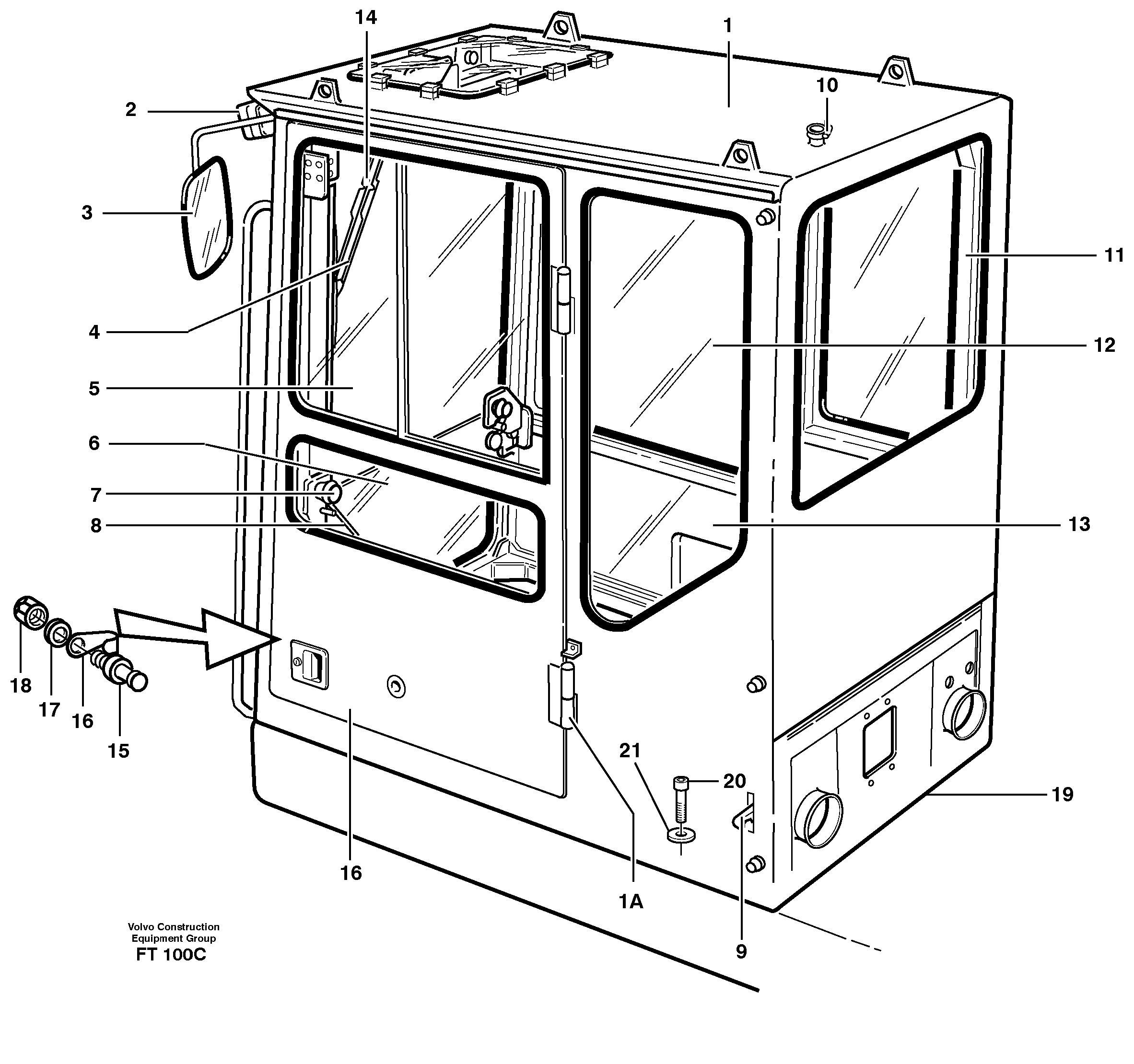 Operator's cab — volvo parts diagram