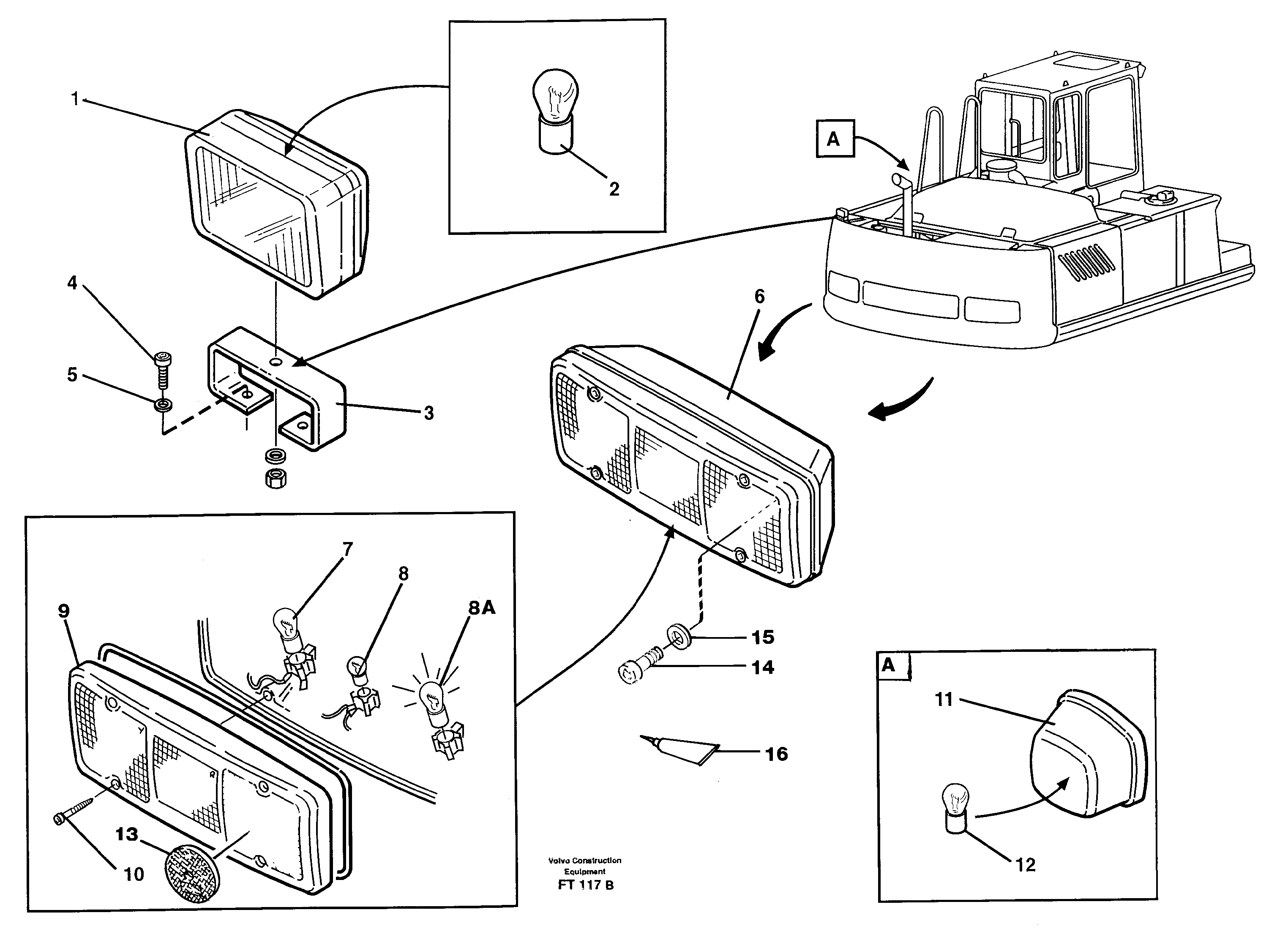 Lighting, rear — volvo parts diagram