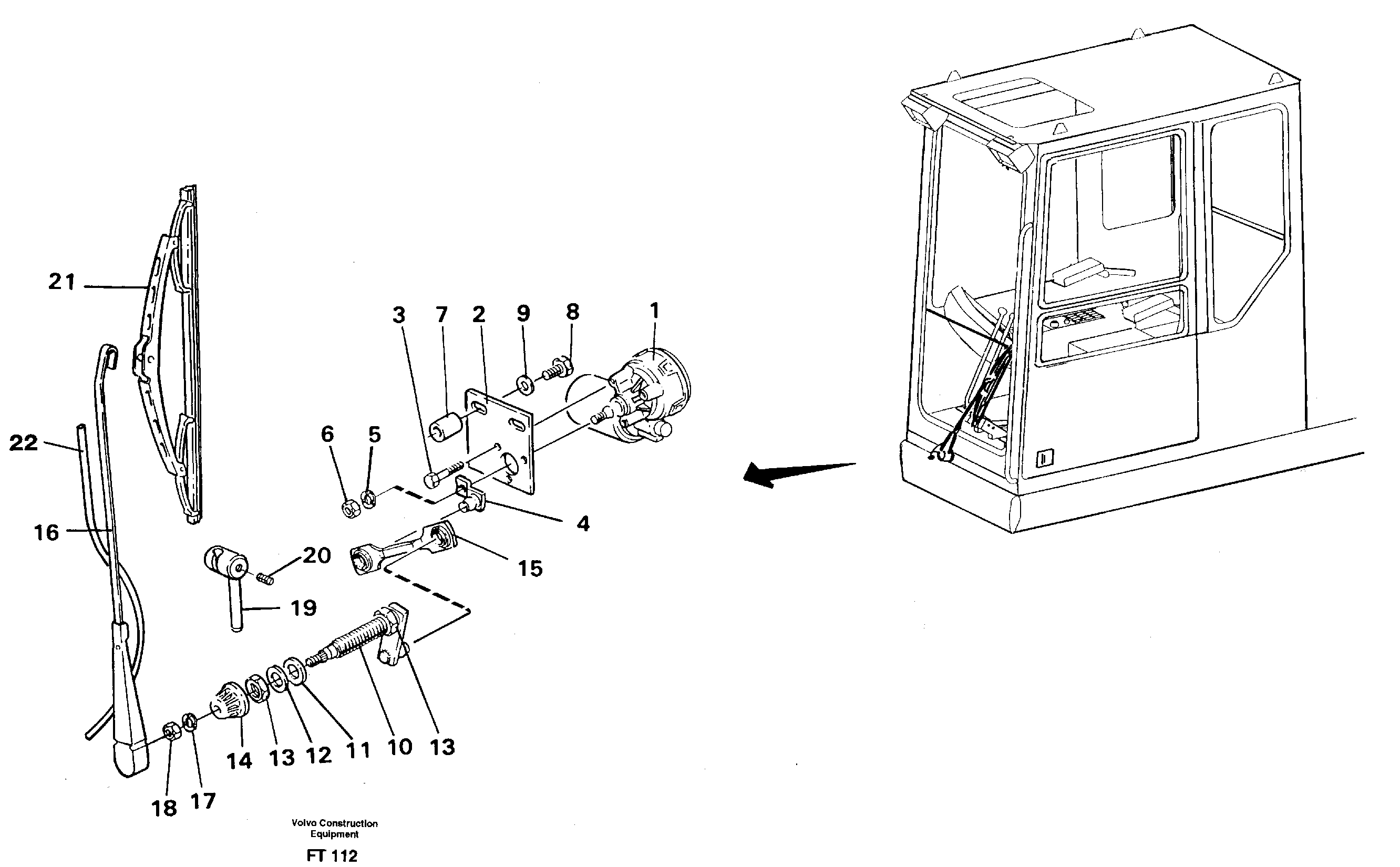 Windscreen wiper, lower — volvo parts diagram