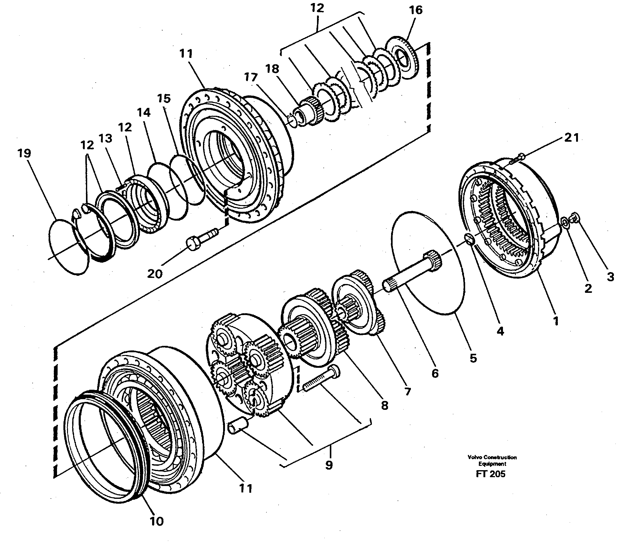 Planetary gear, travel — volvo parts diagram