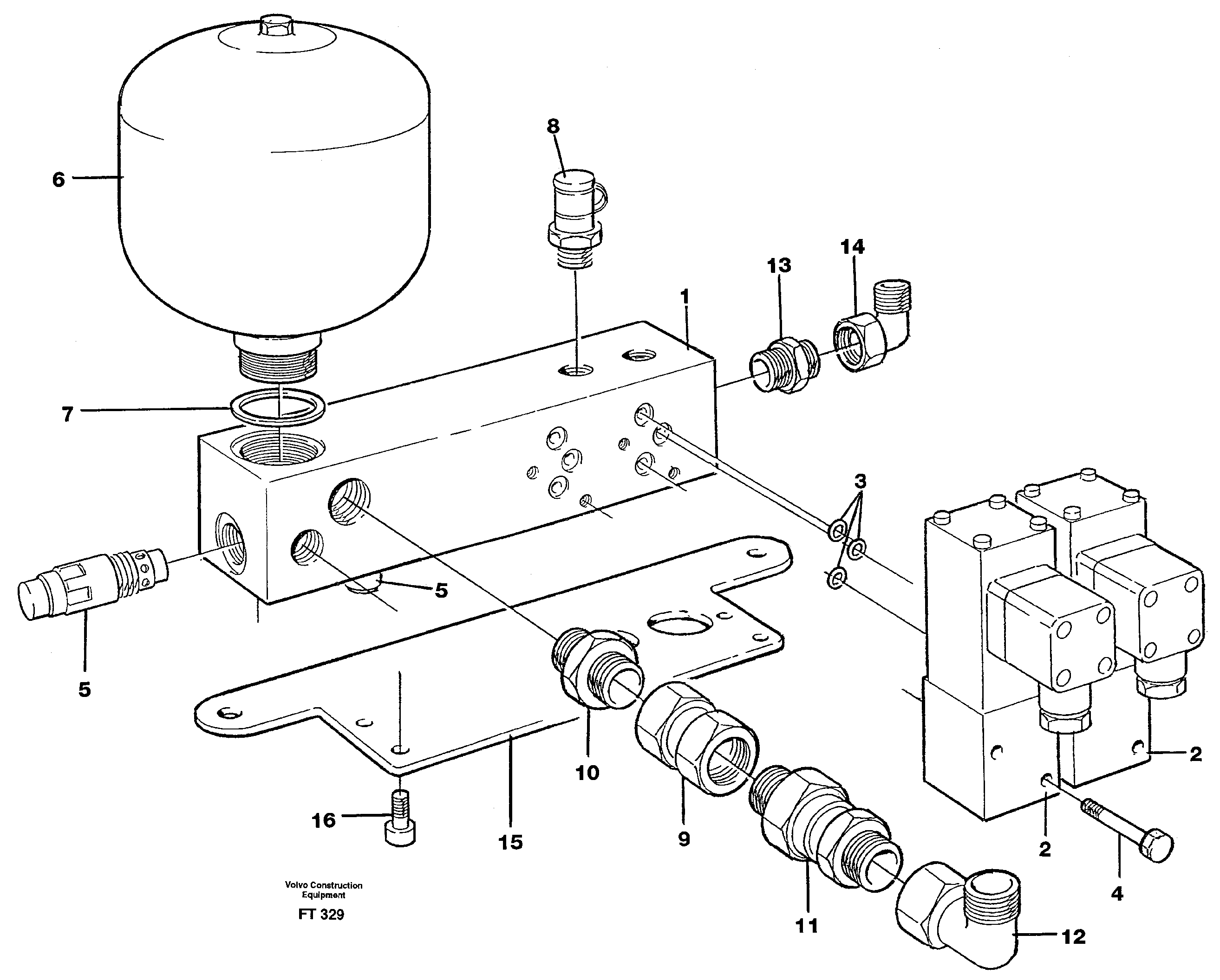 Servo valve body  14302024 — volvo parts diagram