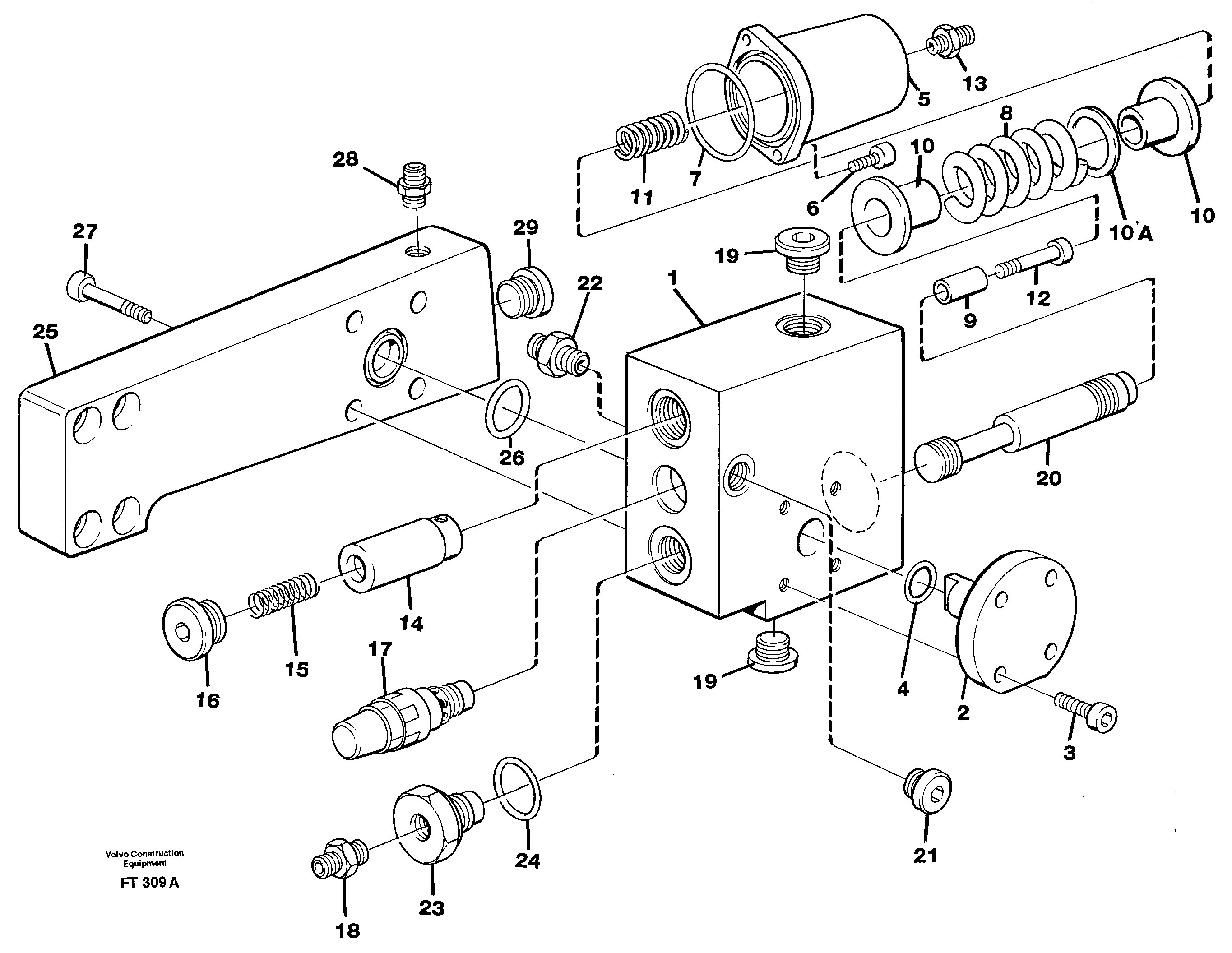 Hose rupture valve, boom cylinder — volvo parts diagram