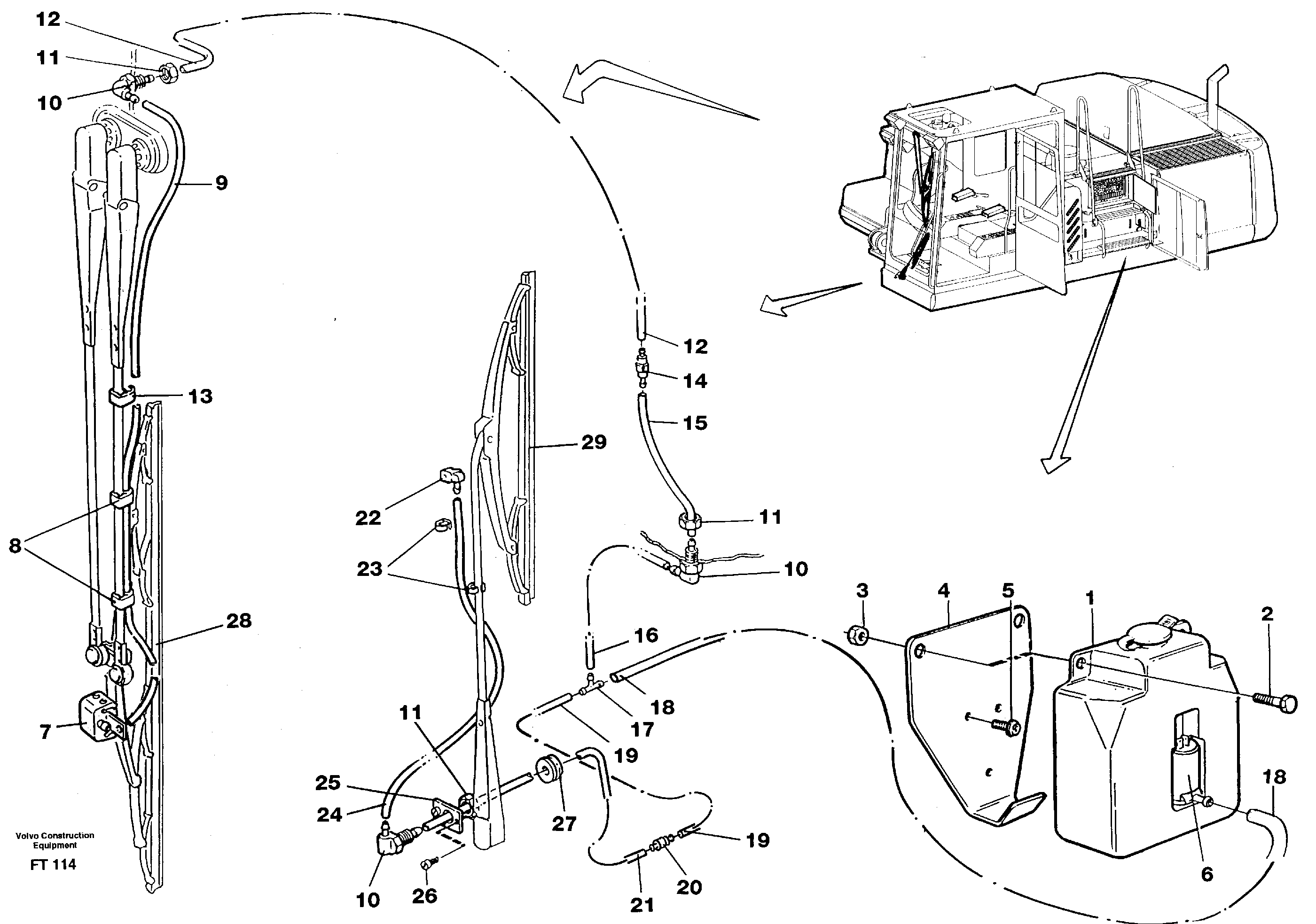 Windshield washer — volvo parts diagram