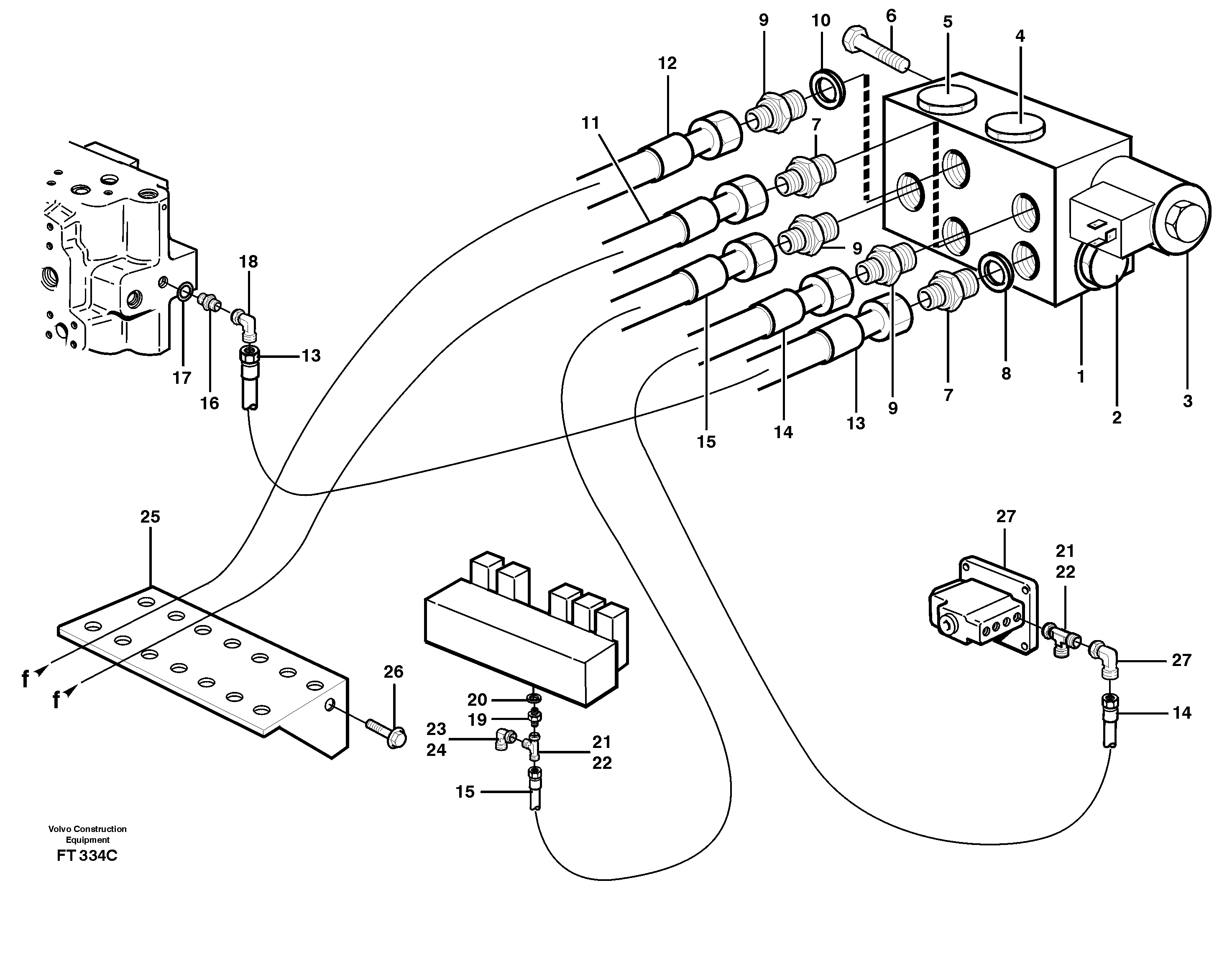 Hydr. quick fit equipm. on super structure  14302341 — volvo parts diagram