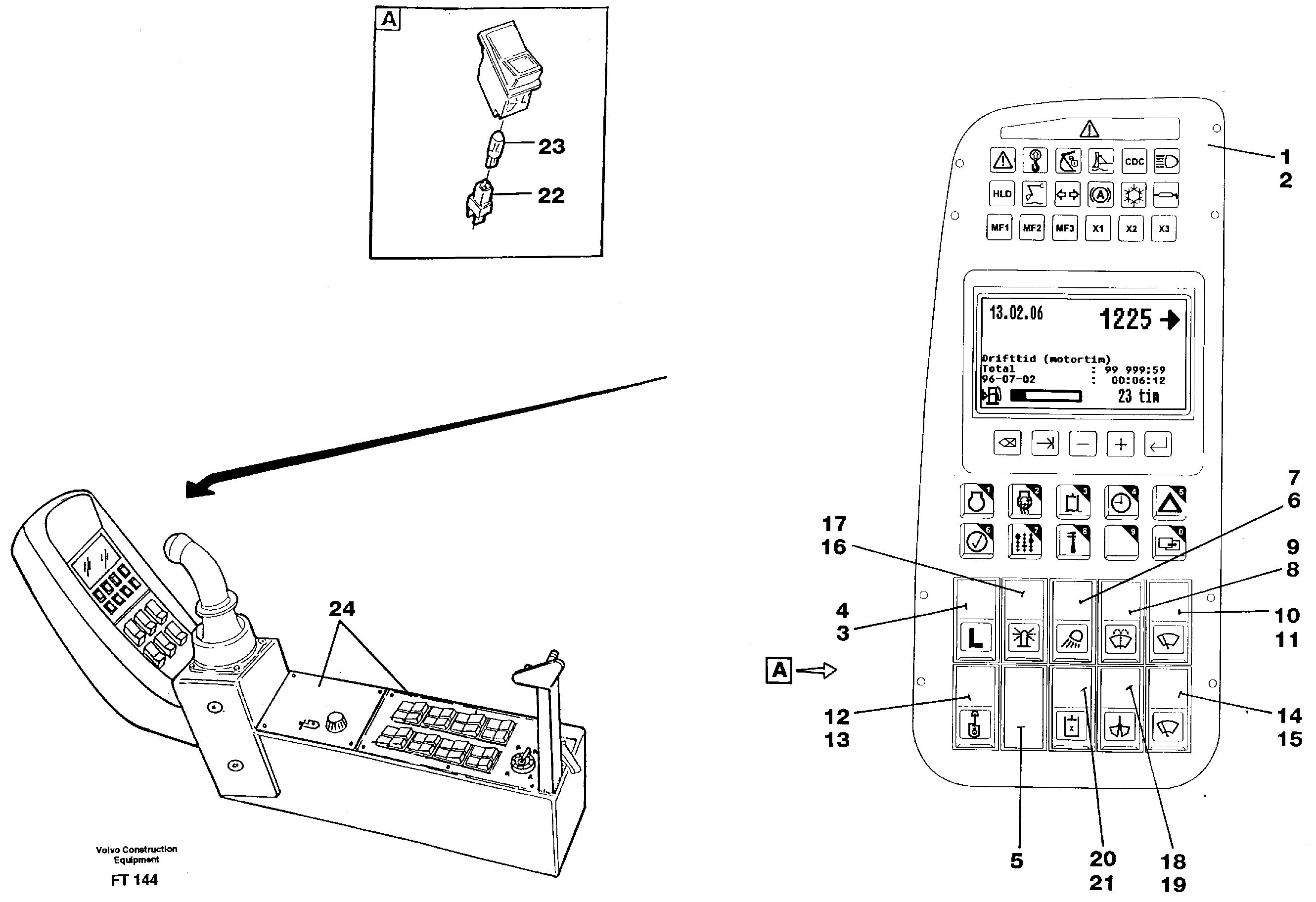 Instrument panel, Rh  14302024 — volvo parts diagram