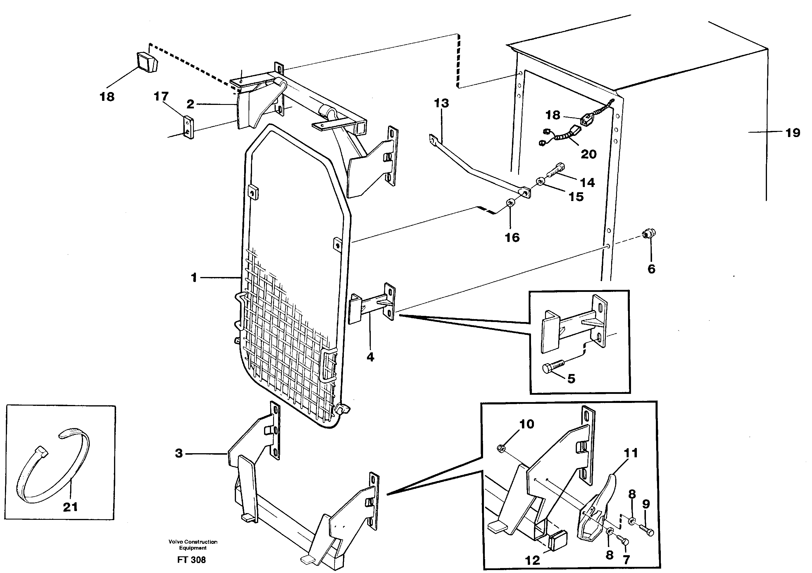 Windscreen protection  14302260.  14302261 — volvo parts diagram